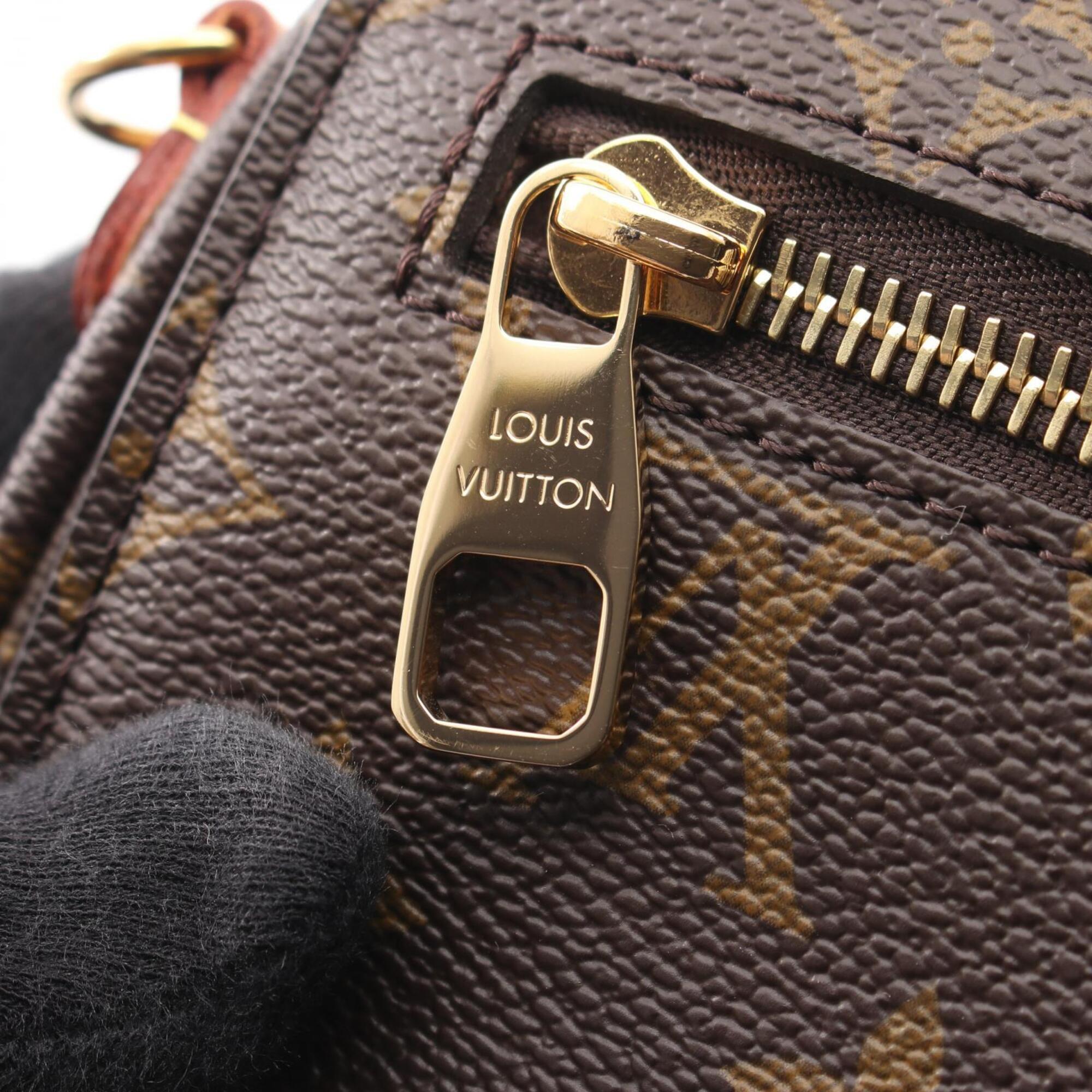 Louis Vuitton Brown Coated Canvas Leather Handbag Pochette (Pre-Owned)