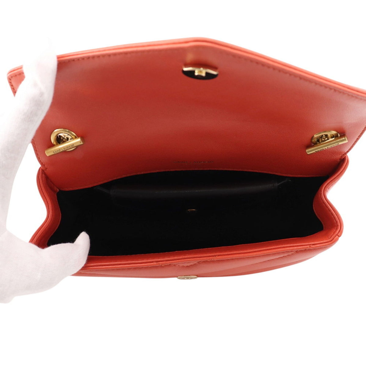 Yves Saint Laurent Orange Leather Shoulder Bag (Pre-Owned)