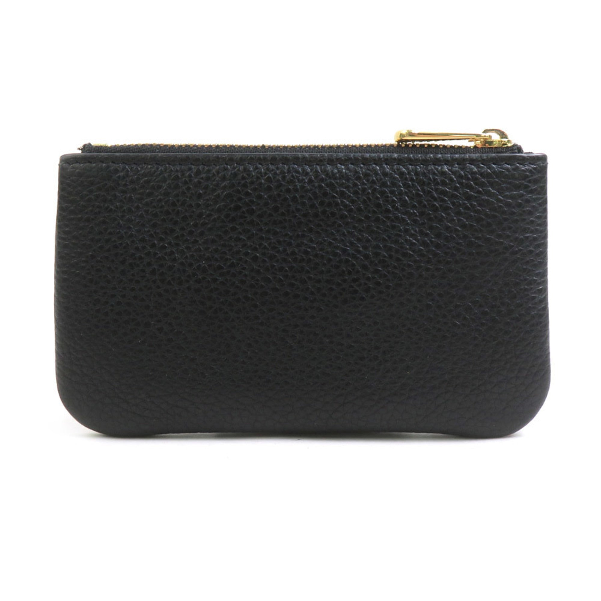 Salvatore Ferragamo Black Leather Coin Purse/Coin Case (Pre-Owned)