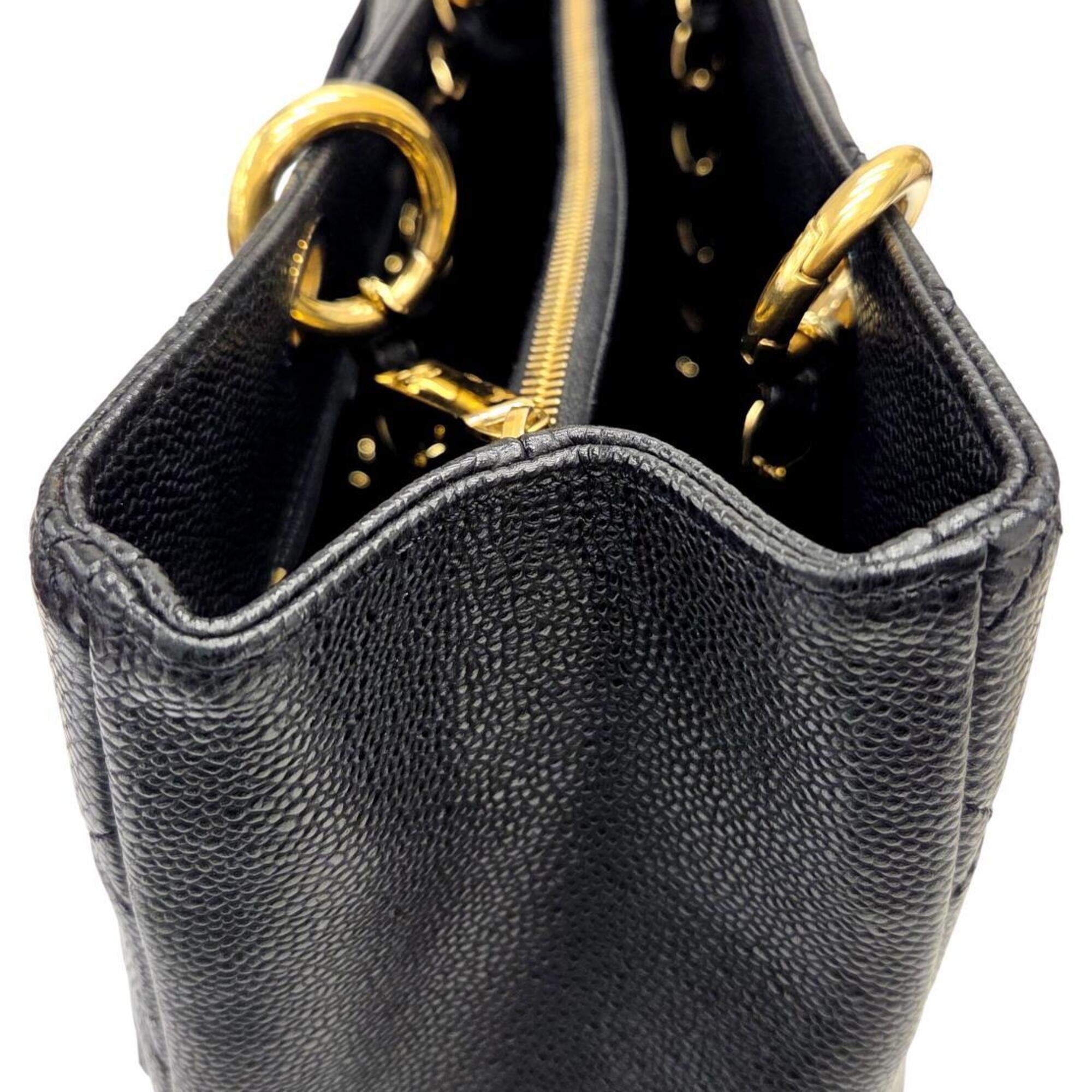 Chanel Black Grained Calfskin Tote Bag (Pre-Owned)