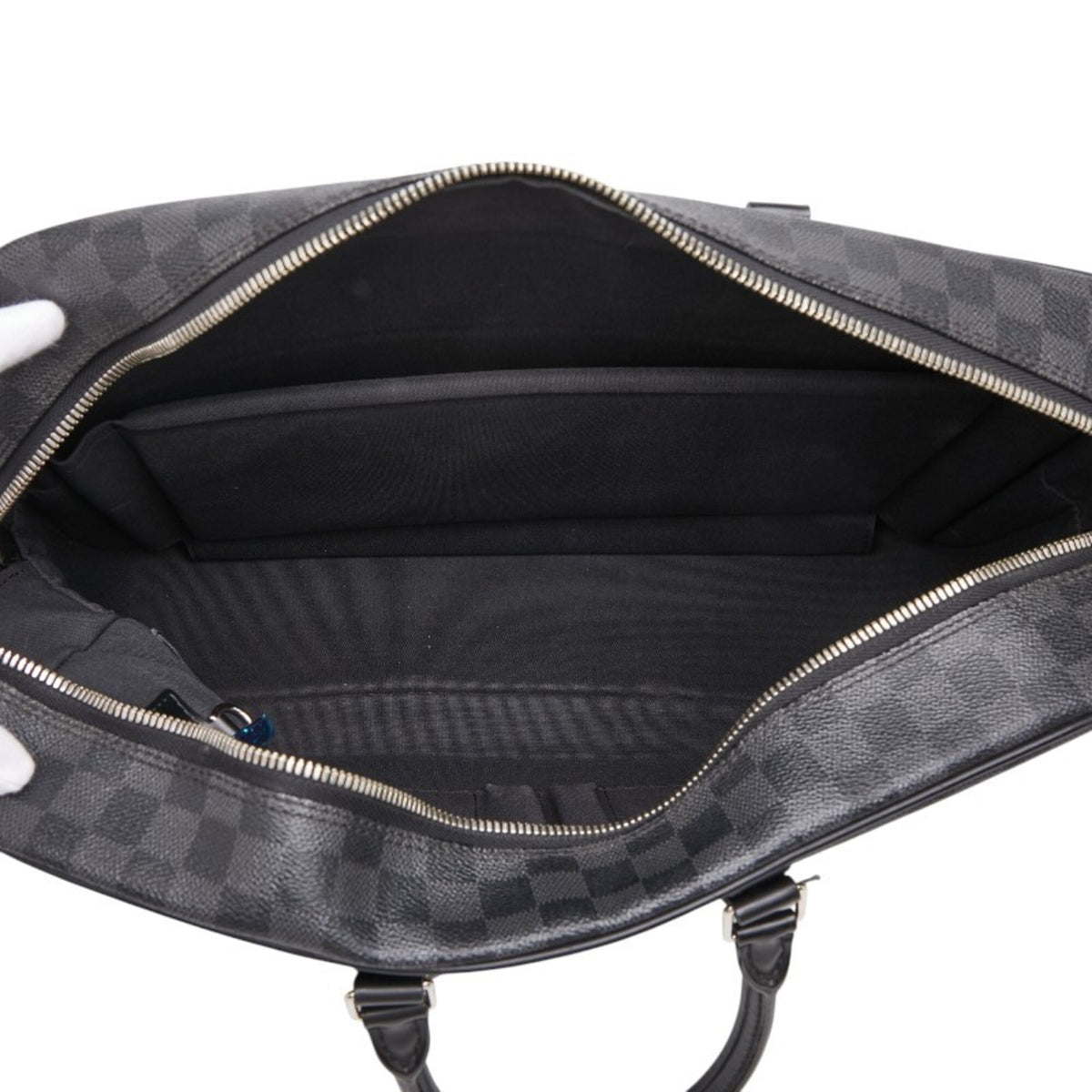 Louis Vuitton Black Gray Pvc Leather Briefcase (Pre-Owned)