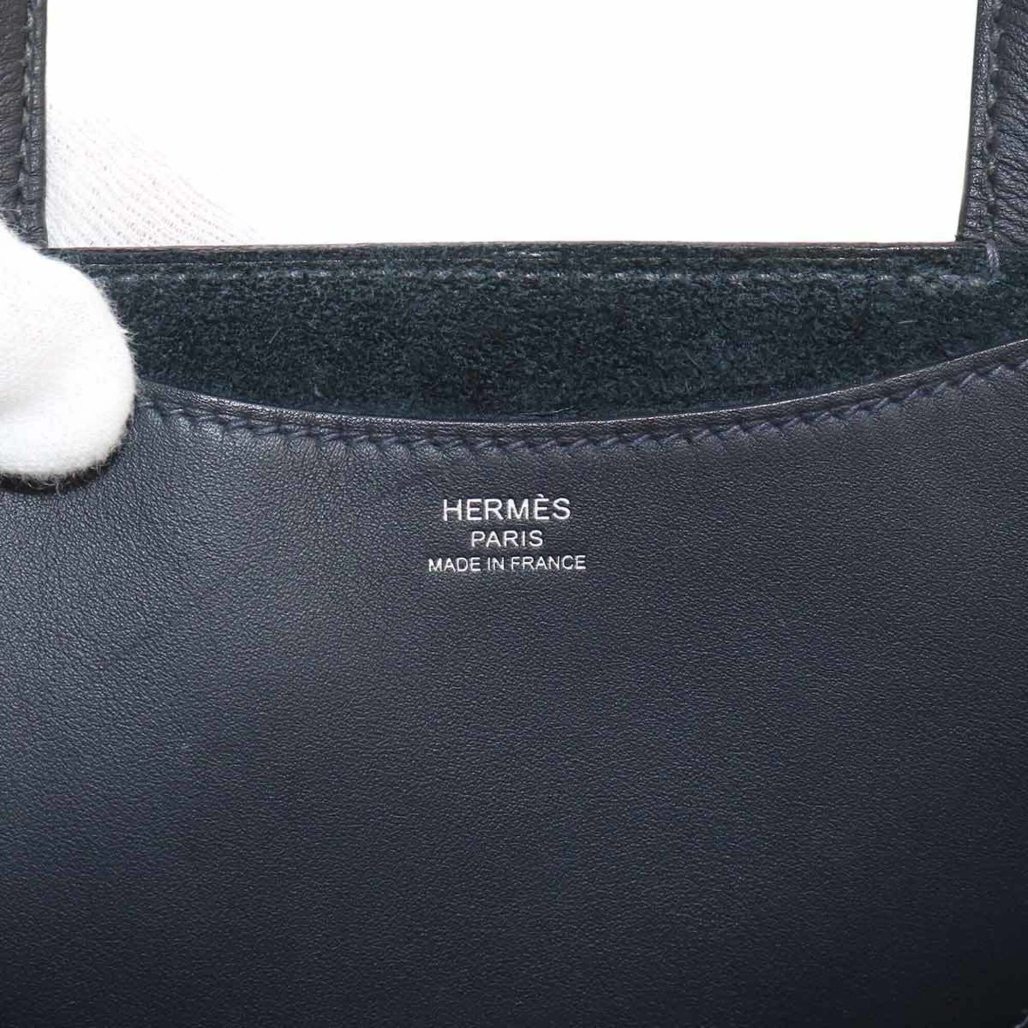 Hermes Silver Taurillon Clemence Leather Swift Leather Handbag (Pre-Owned)