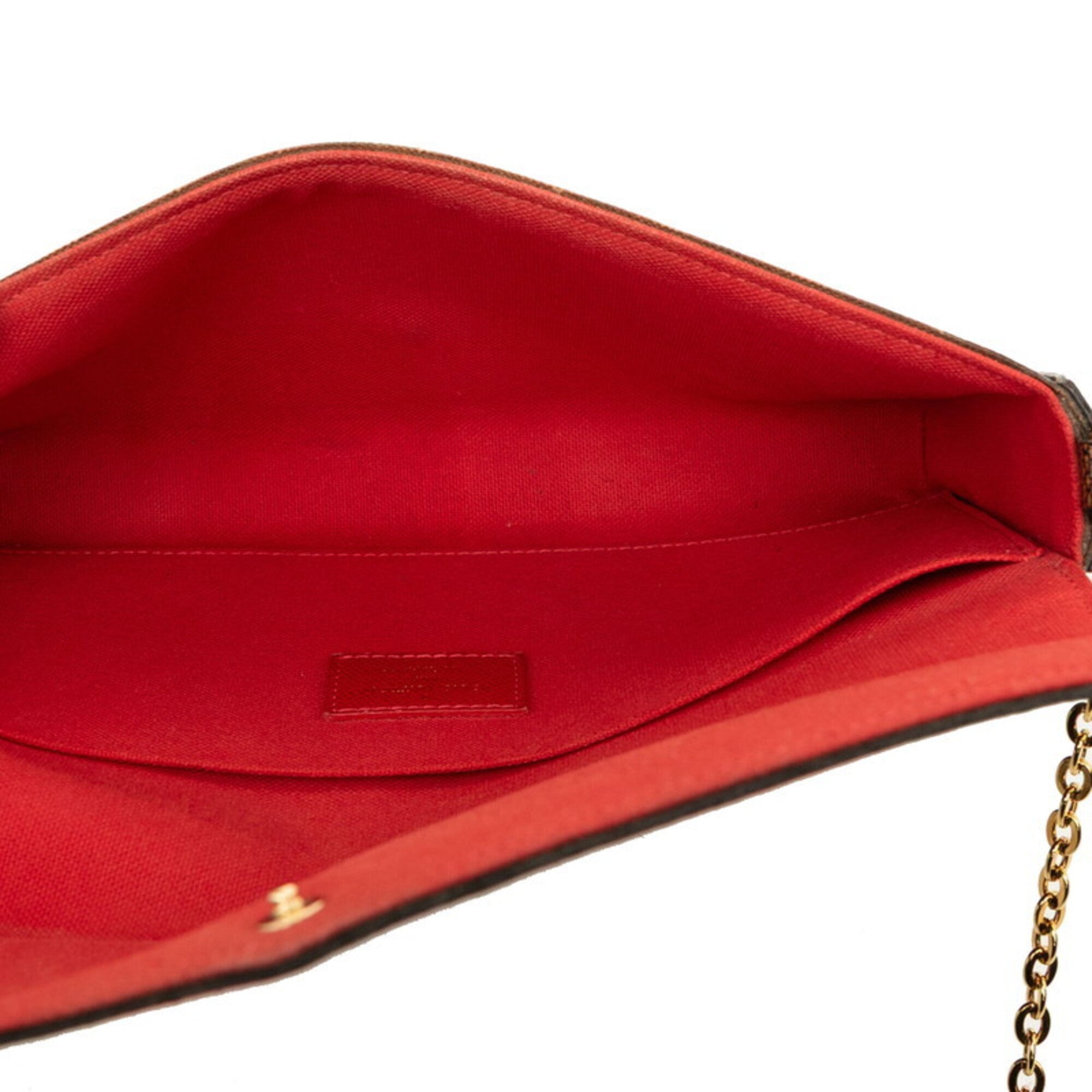 Louis Vuitton Brown Fuchsia Pvc Leather Pochette Shoulder Bag (Pre-Owned)