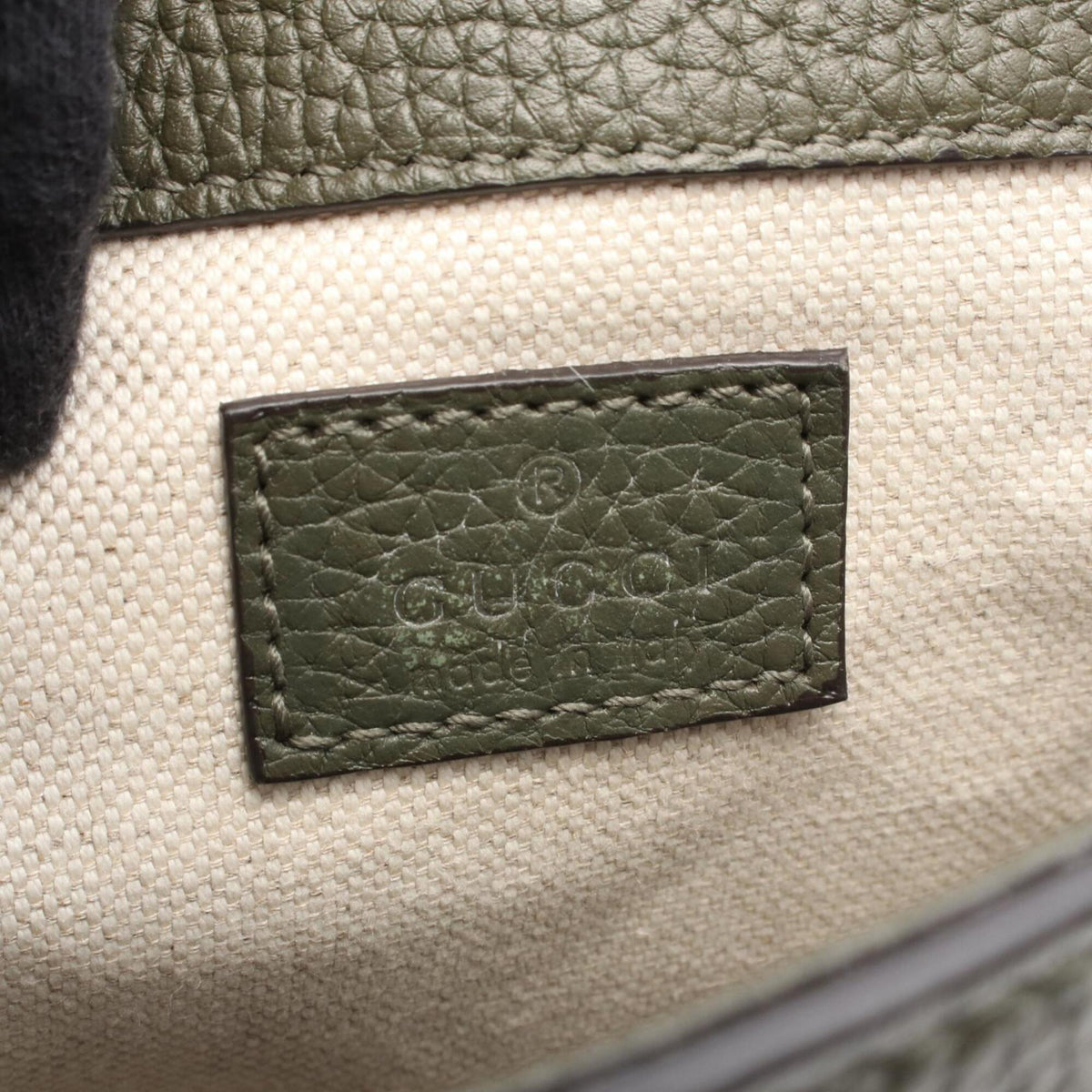 Gucci Khaki Leather Messenger Bag Shoulder Bag (Pre-Owned)