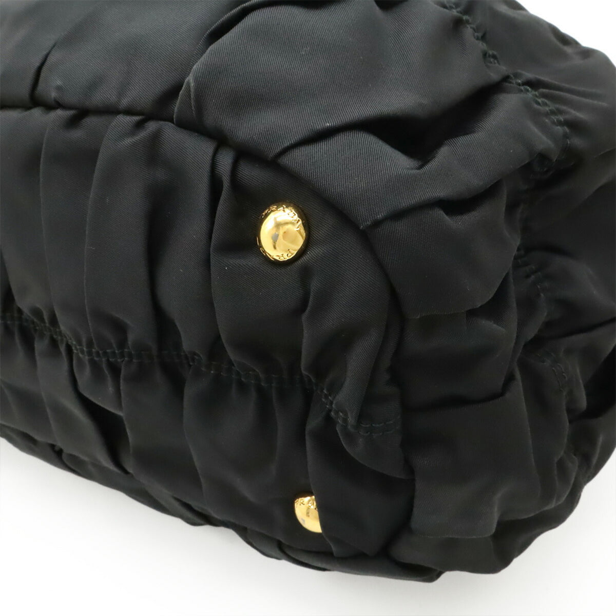 Prada Black Nero Nylon Leather Handbag Shoulder Bag Tote Bag (Pre-Owned)