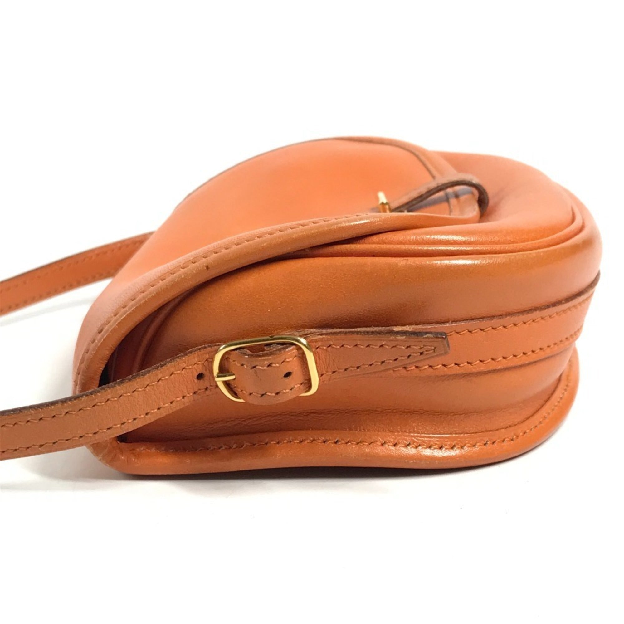 Hermes Orange Leather Pochette Shoulder Bag (Pre-Owned)