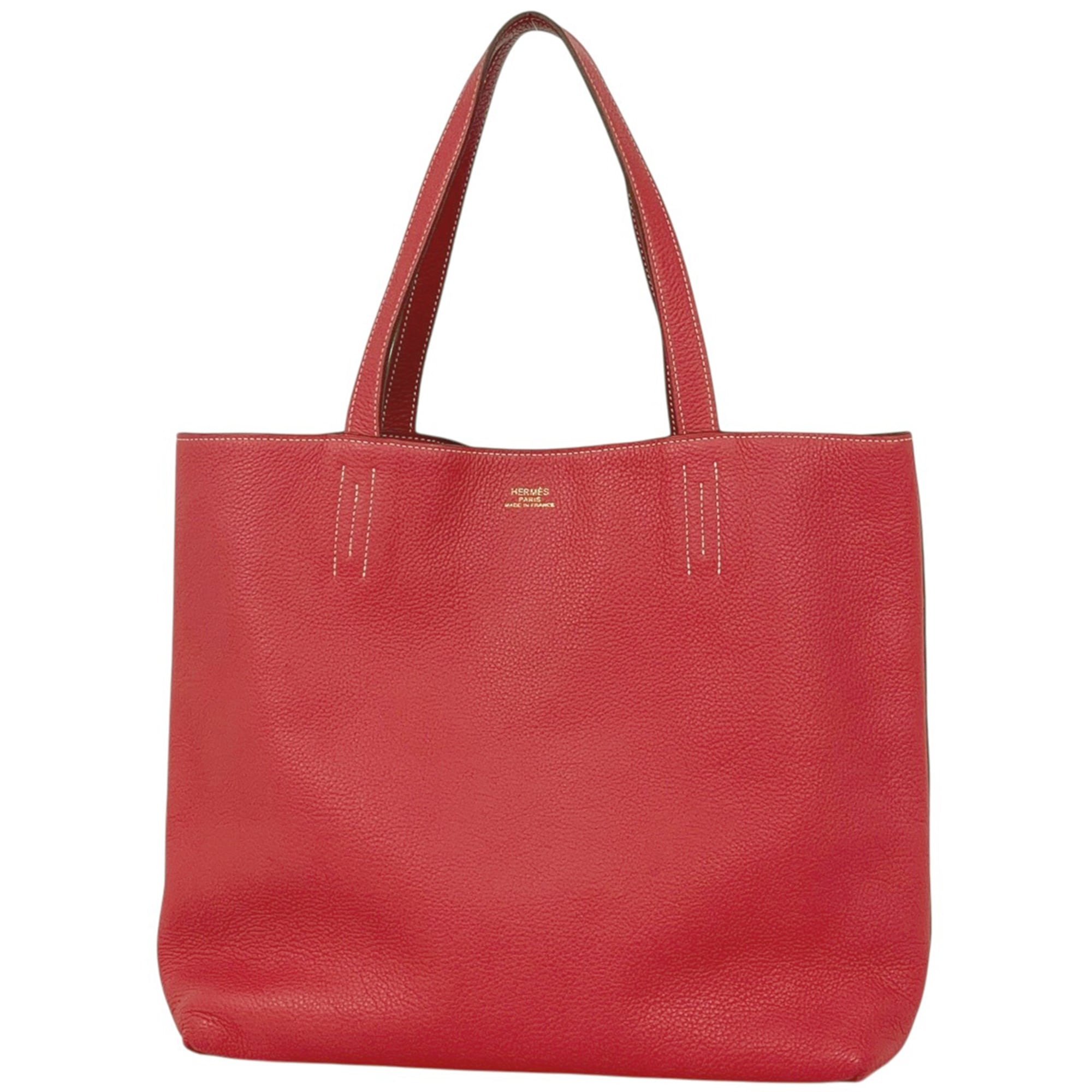 Hermes Rose Jaipur Ruby Taurillon Clemence Leather Shoulder Bag Tote Bag (Pre-Owned)