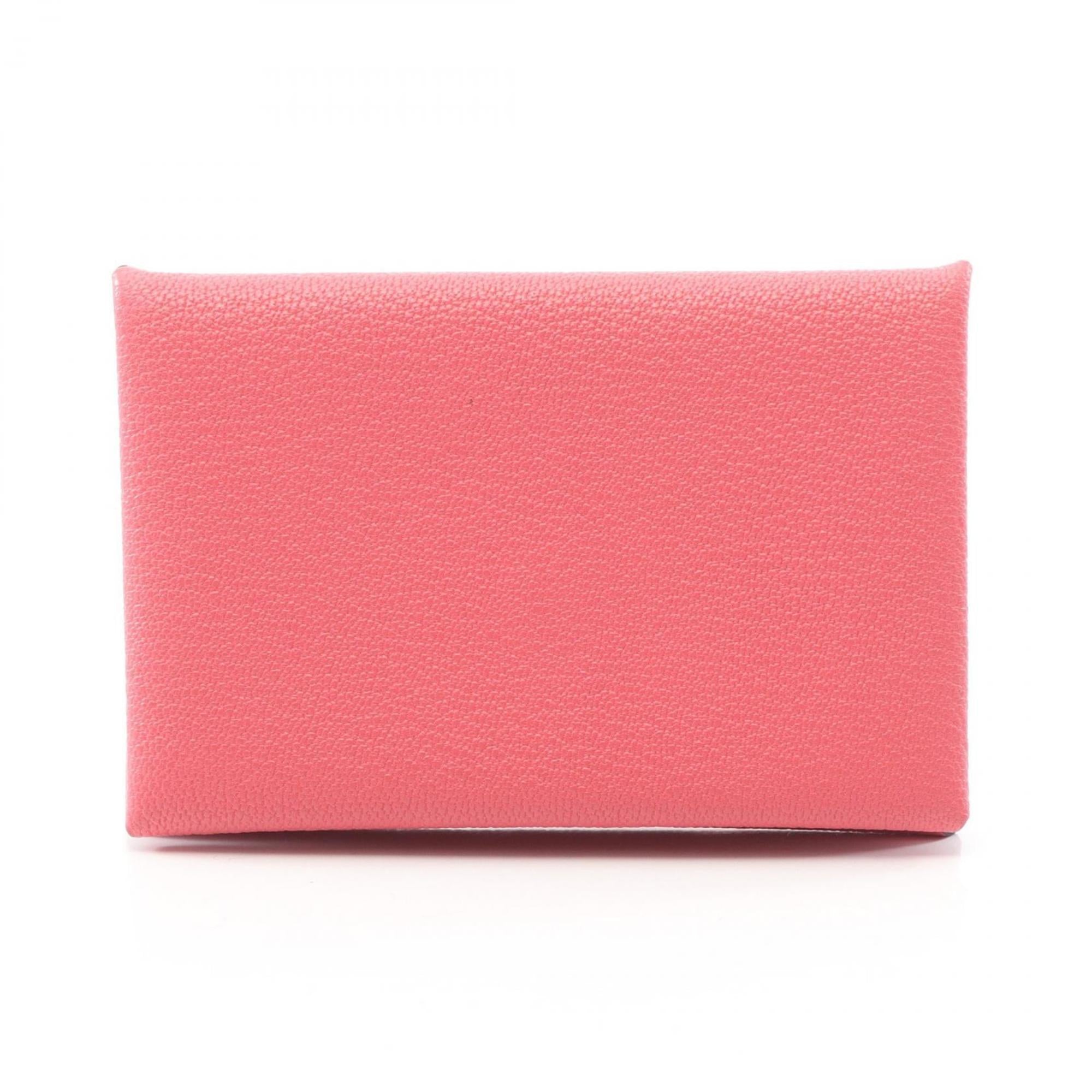 Hermes Pink Rose Azalee Chevre Leather Coin Purse/Coin Case (Pre-Owned)
