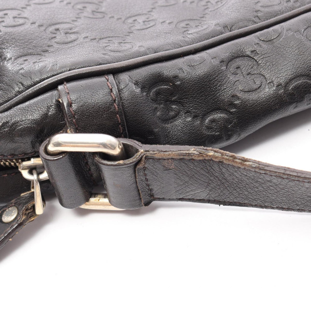 Gucci Brown Leather Handbag Shoulder Bag (Pre-Owned)