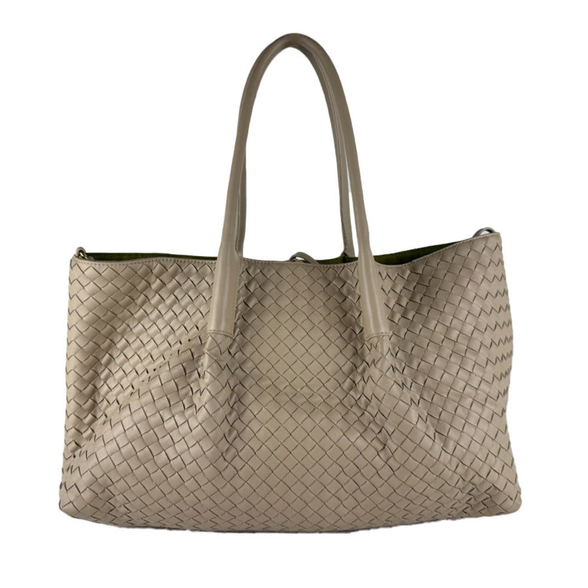 Bottega Veneta Beige Intrecciato Handbag Tote Bag (Pre-Owned)