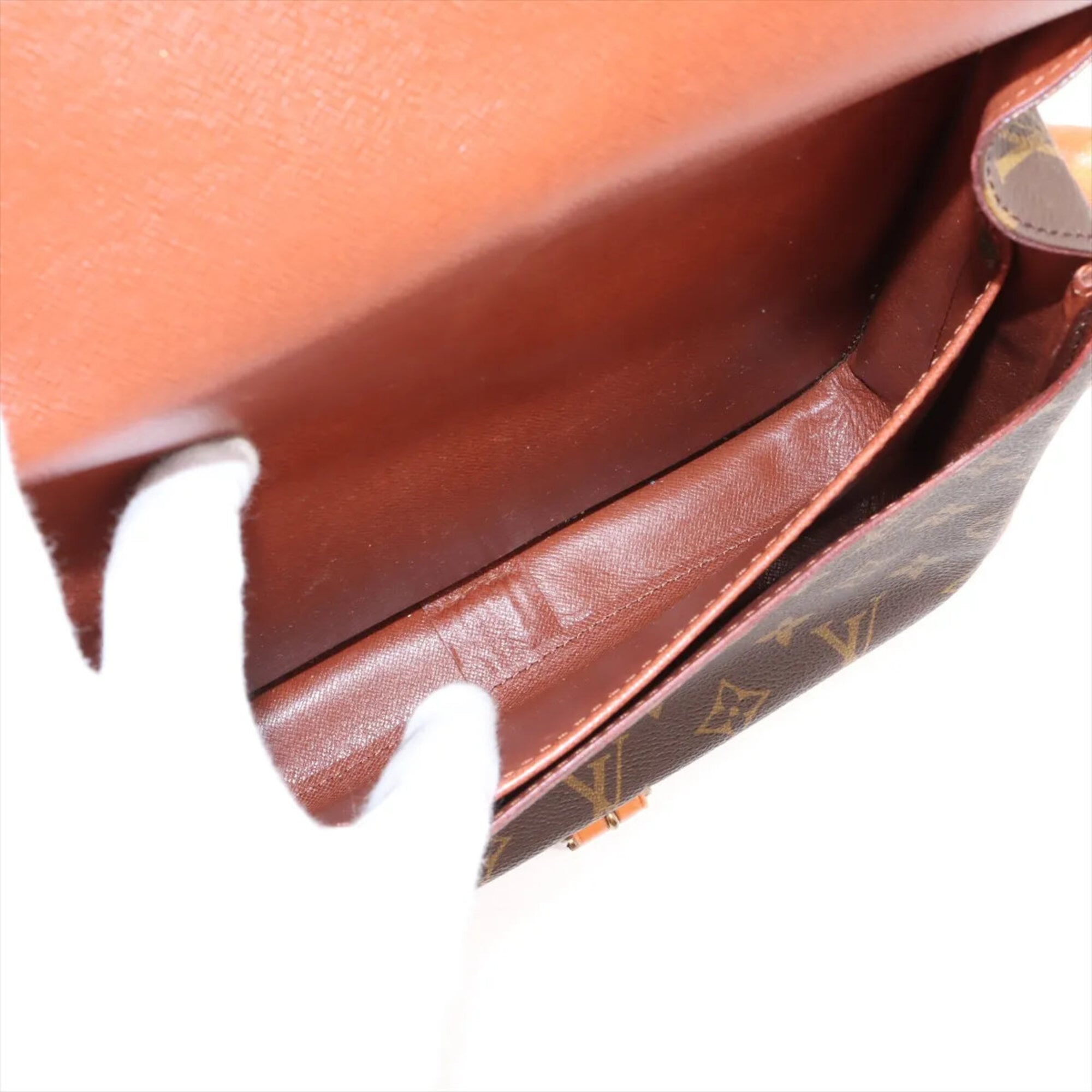 Louis Vuitton Brown Leather Coated Canvas Shoulder Bag Tote Bag (Pre-Owned)