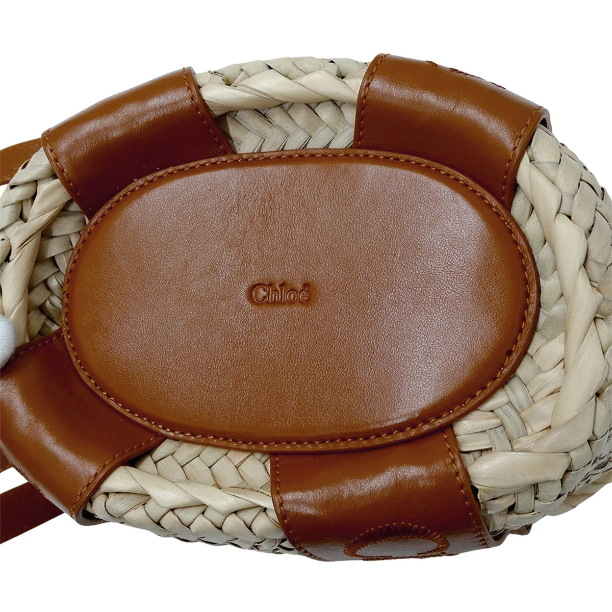 Chloé Brown Raffia Leather Basket Handbag Shoulder Bag (Pre-Owned)