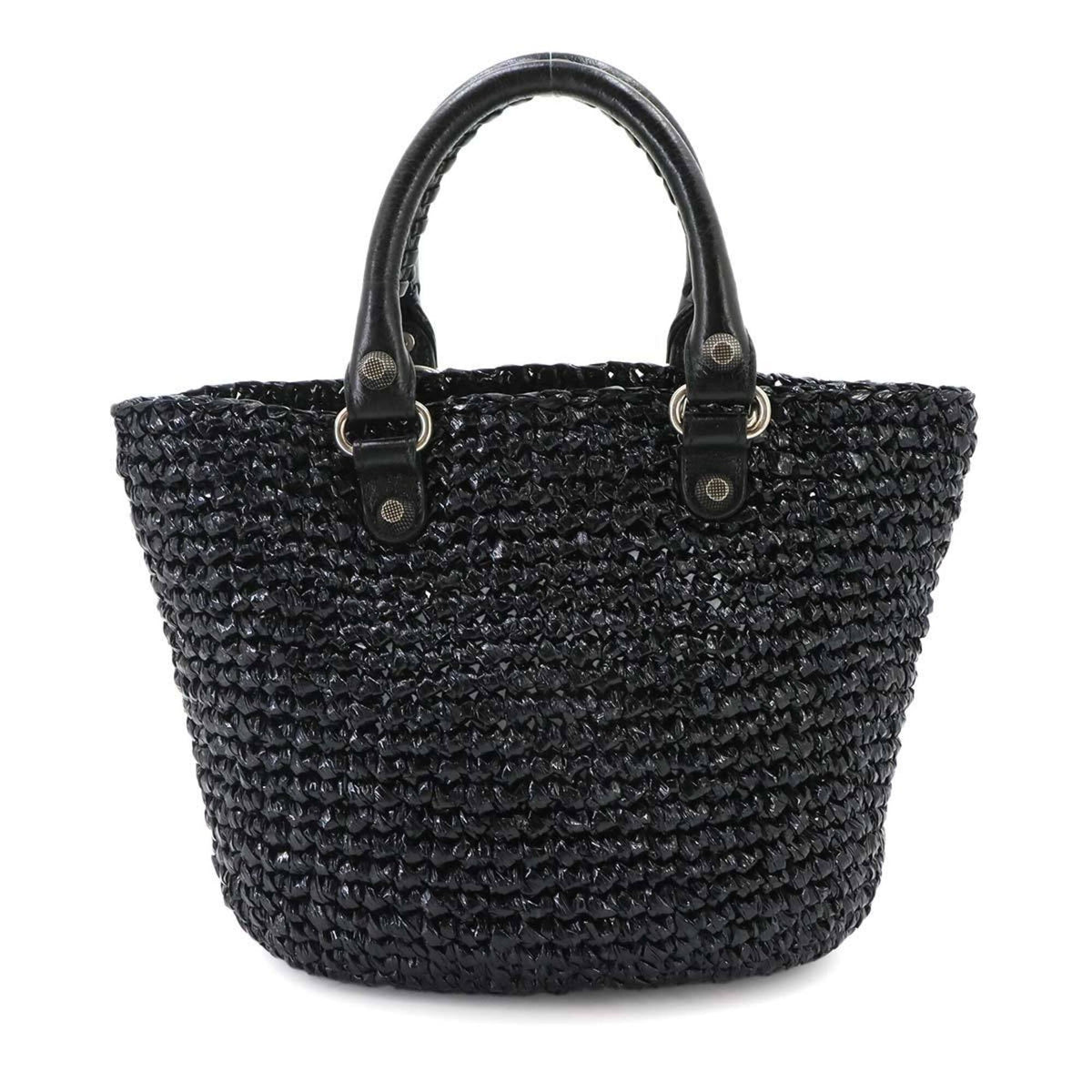 Balenciaga Black Polypropylene Leather Basket Handbag (Pre-Owned)