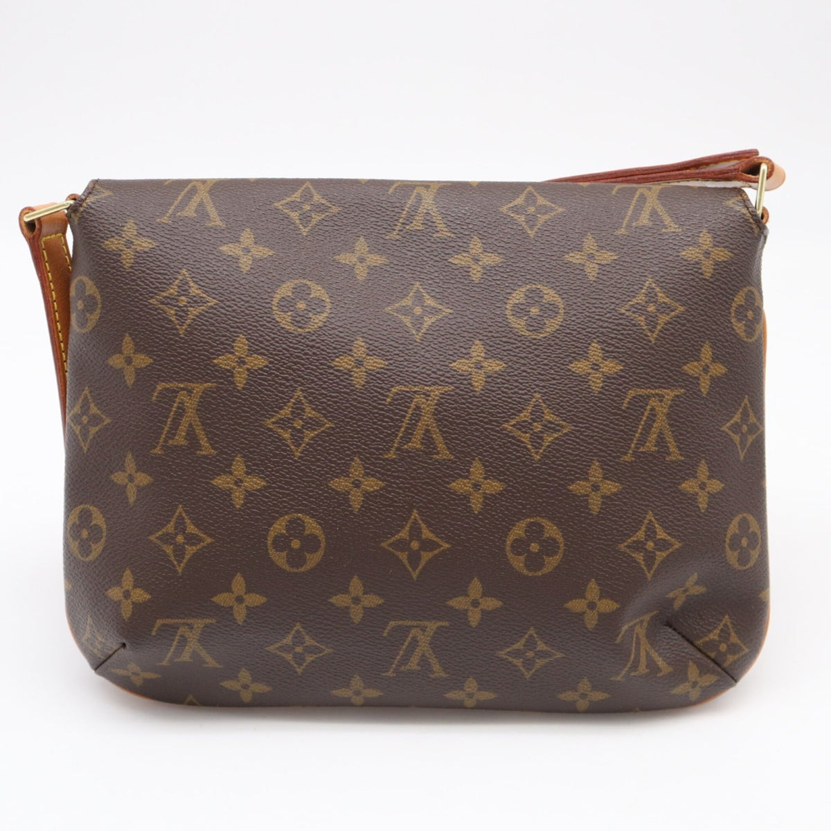 Louis Vuitton Beige Brown Coated Canvas Leather Shoulder Bag (Pre-Owned)