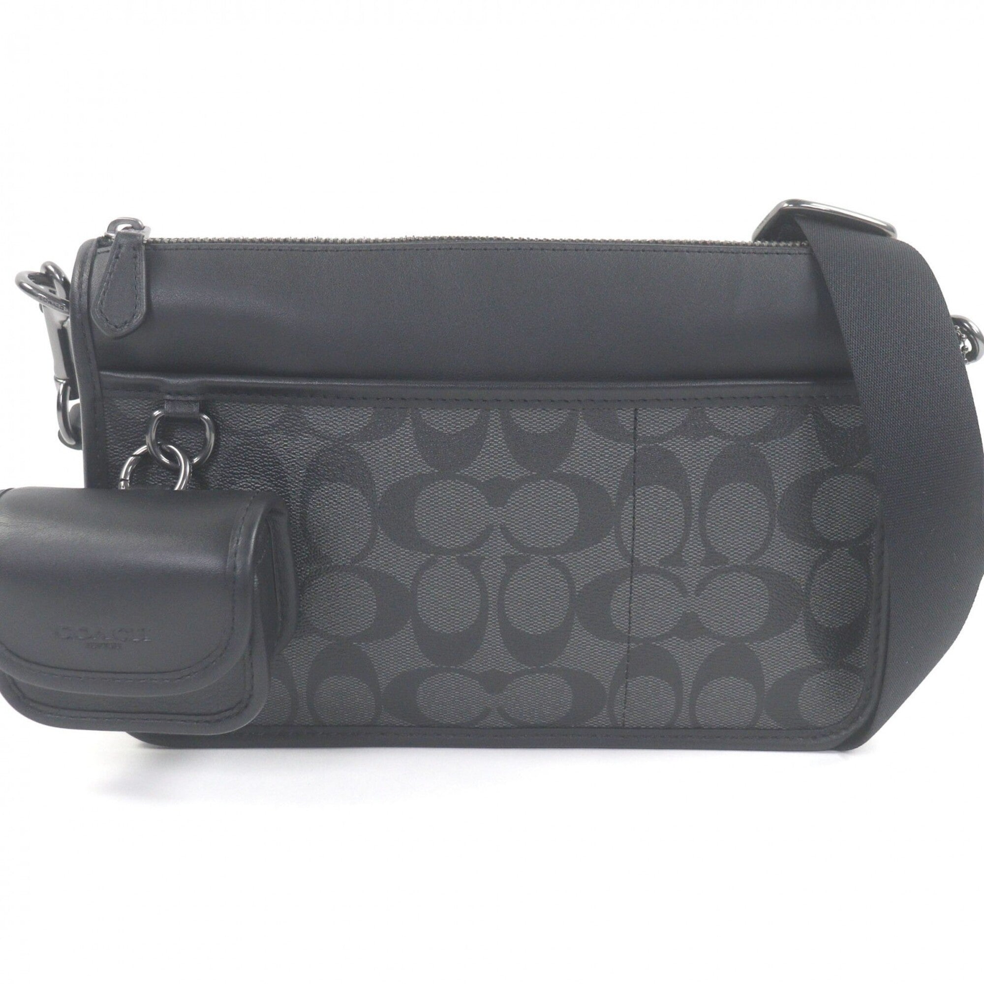 Coach Black Leather Pouch Shoulder Bag (Pre-Owned)