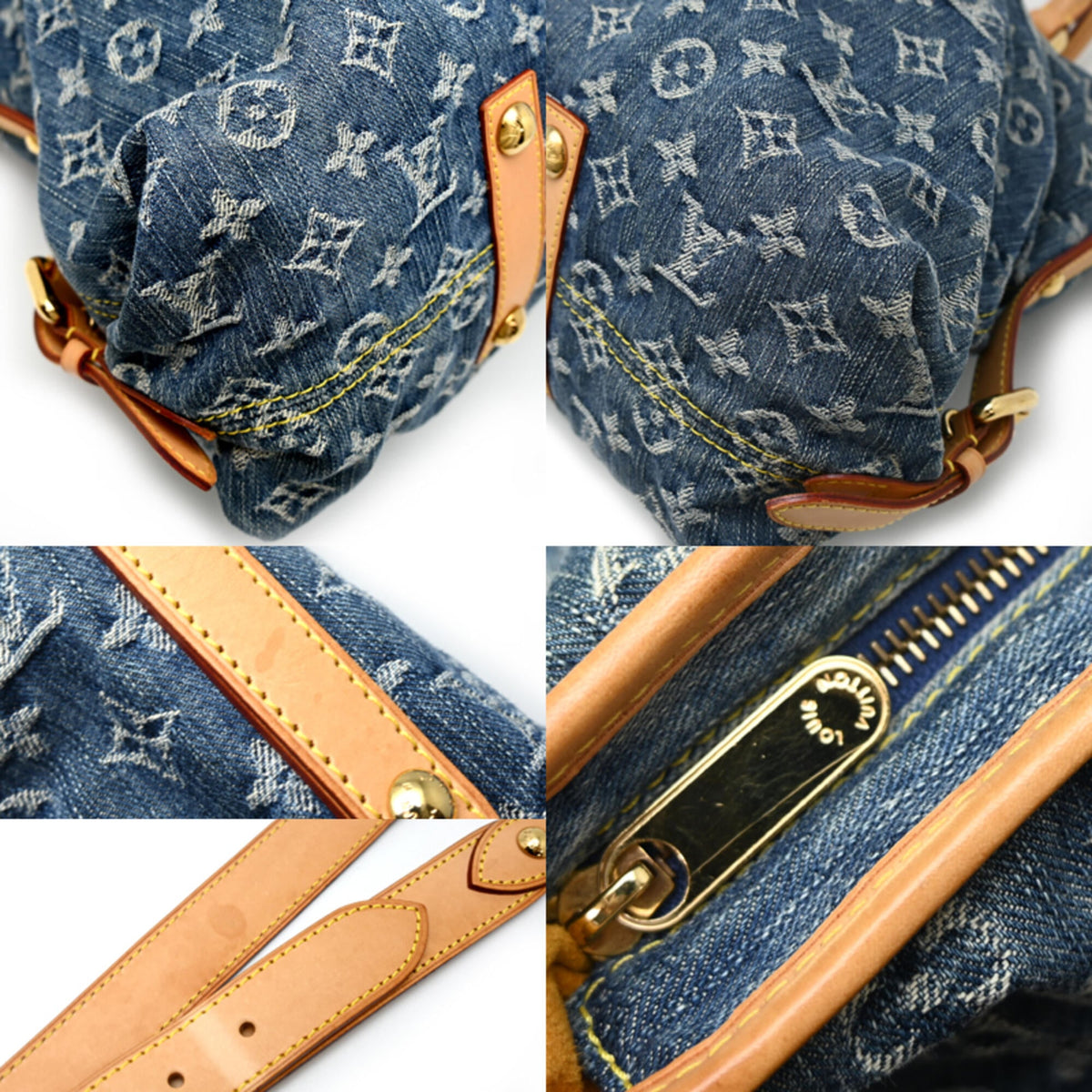 Louis Vuitton Blue Monogram Denim Tote Bag (Pre-Owned)