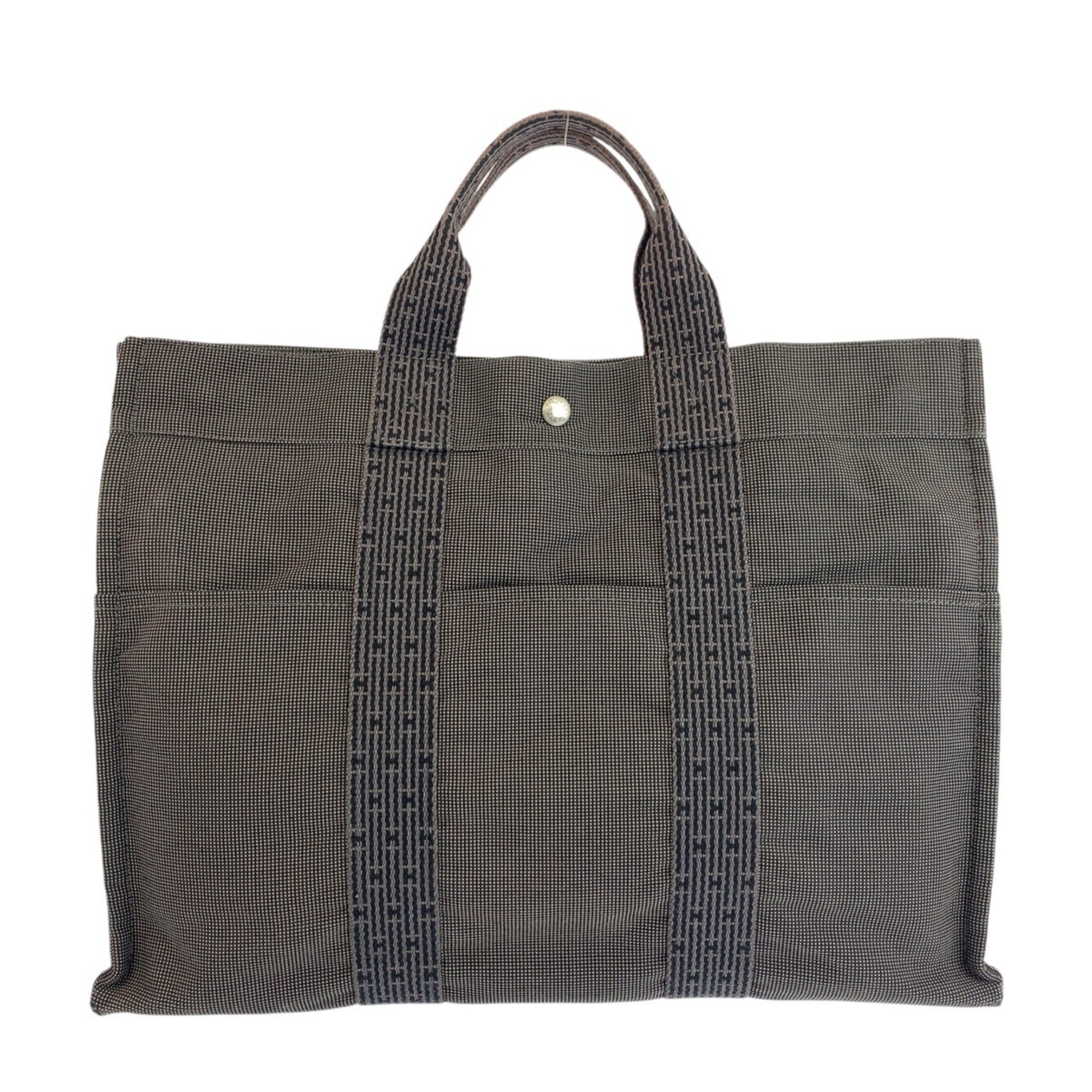 Hermes Gray Polyamide Handbag Tote Bag (Pre-Owned)