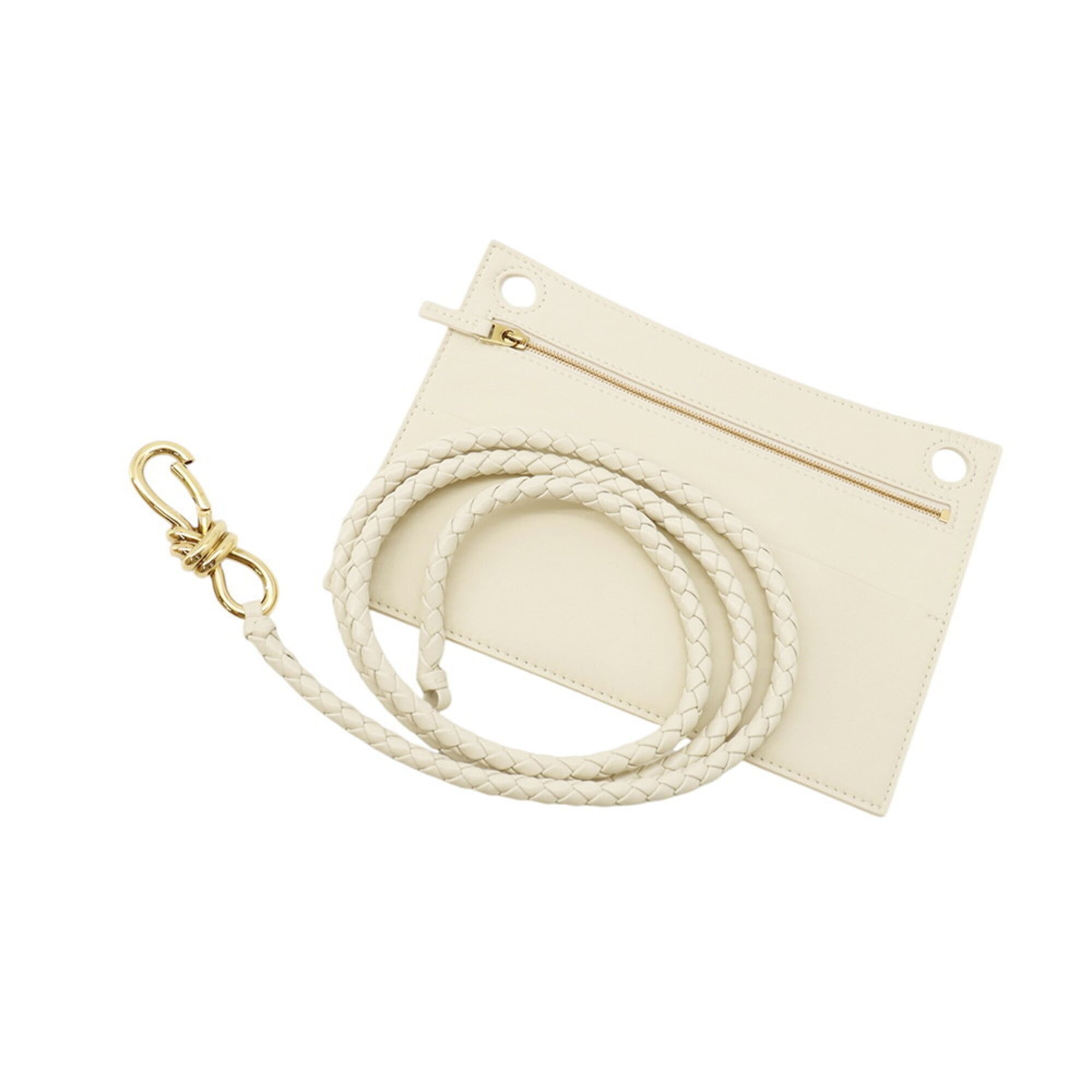 Bottega Veneta White Raffia Handbag Pouch (Pre-Owned)