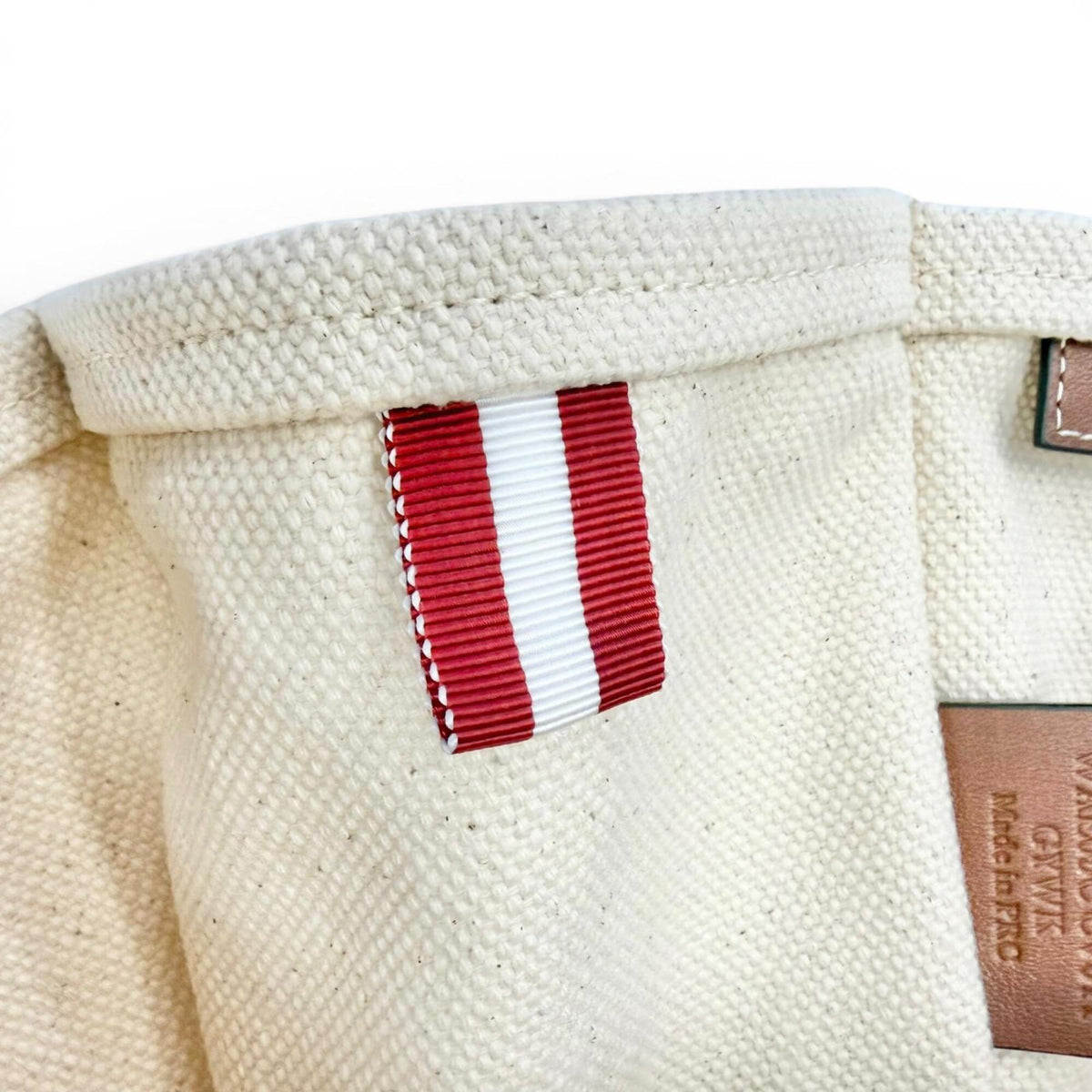 Bally Brown Ivory Canvas Leather Tote Bag (Pre-Owned)