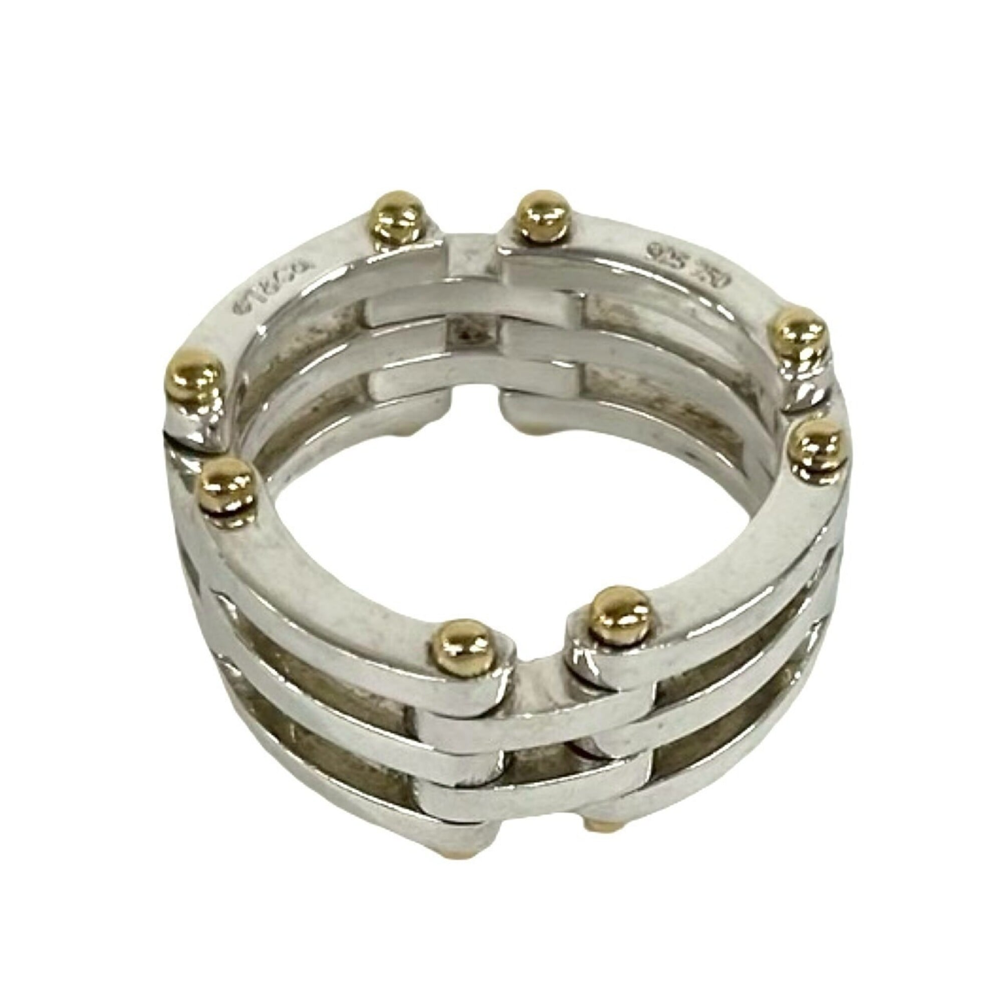 Tiffany Gold Silver Yellow Gold (18K) Silver 925 Band Ring (Pre-Owned)