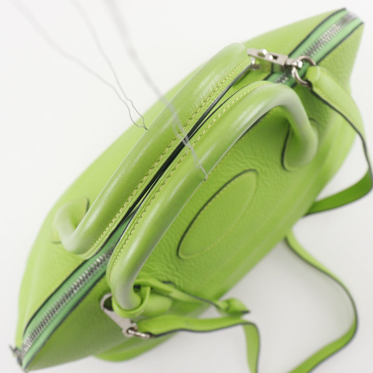 Hermes Bolide Green Yellow Taurillon Clemence Leather Handbag (Pre-Owned)
