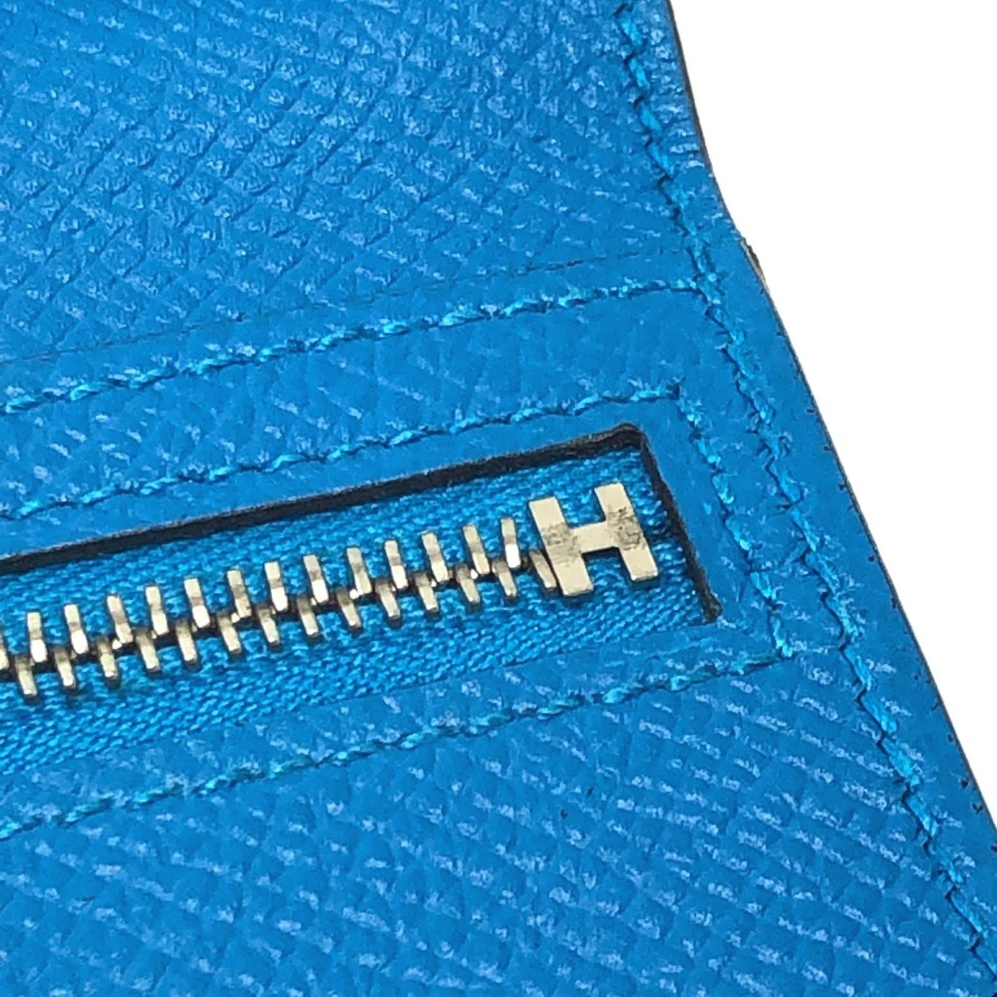 Hermes Blue Epsom Leather Long Wallet (Bi-Fold) (Pre-Owned)