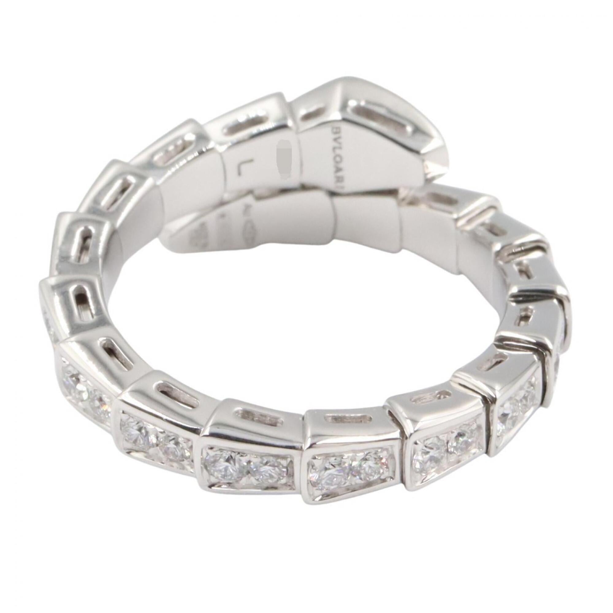 Bvlgari Silver Clear White Gold (18K) Band Ring (Pre-Owned)