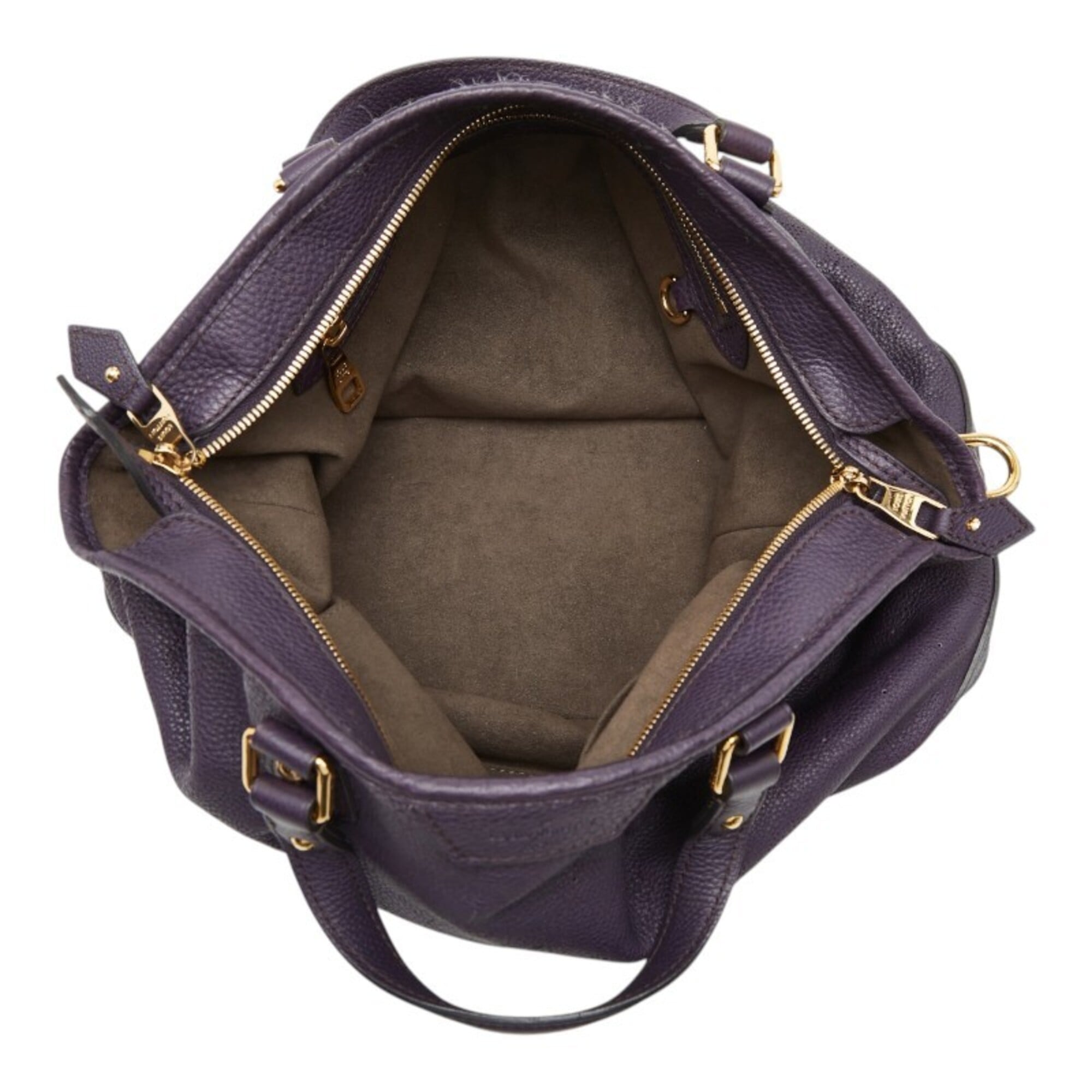 Louis Vuitton Purple Leather Handbag Shoulder Bag (Pre-Owned)