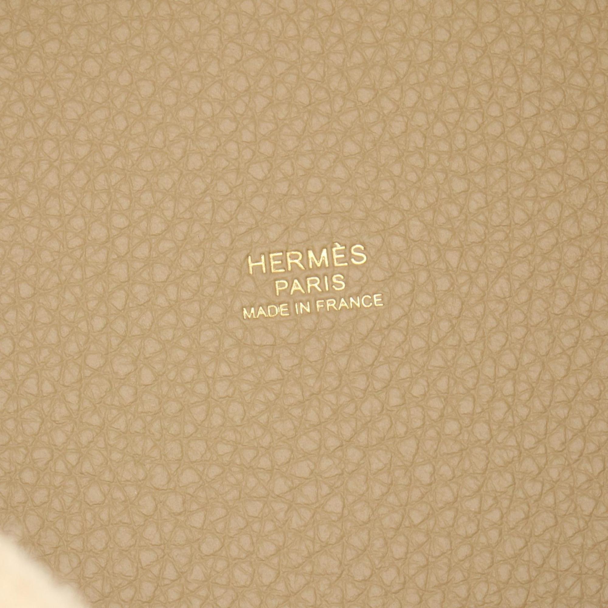 Hermes Beige Taurillon Clemence Leather Leather Handbag (Pre-Owned)