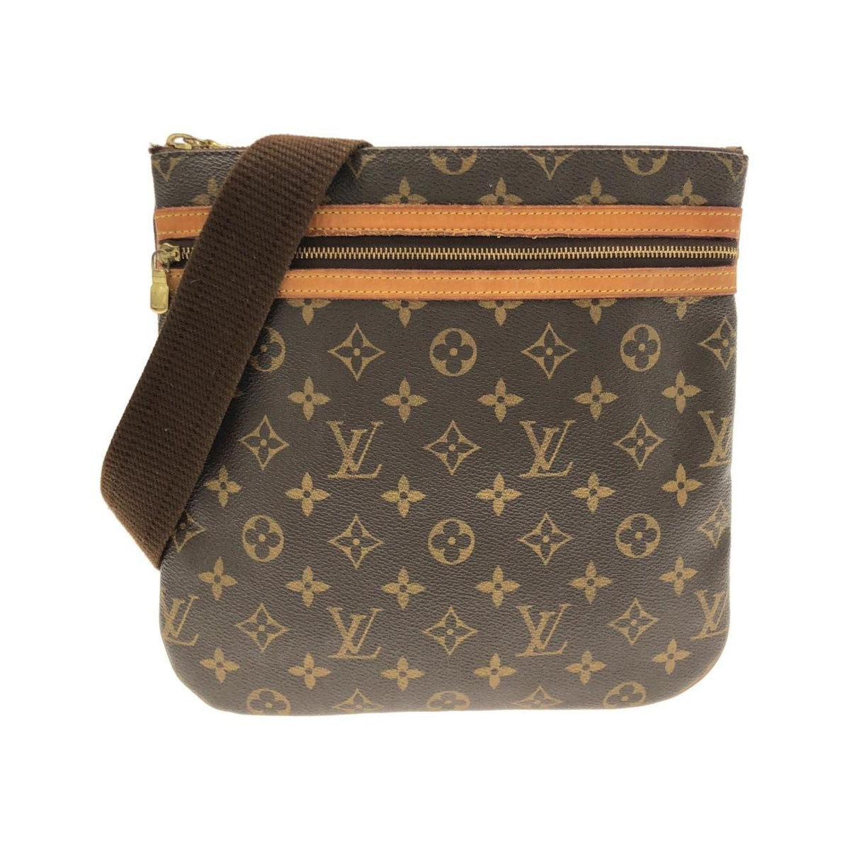 Louis Vuitton Marron Coated Canvas Pochette Shoulder Bag (Pre-Owned)