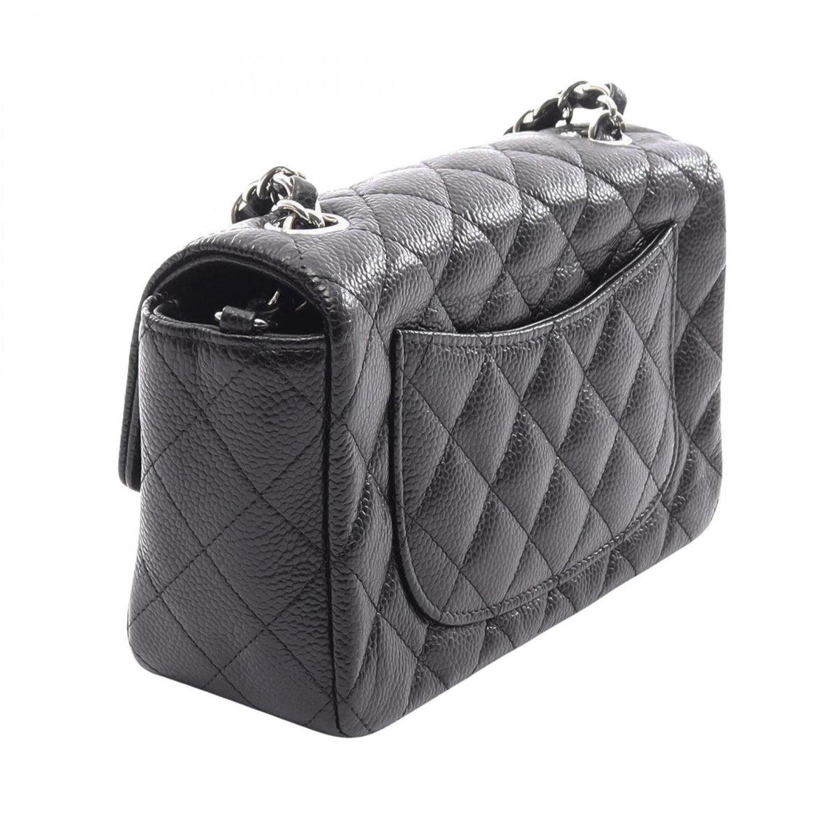 Chanel Black Grained Calfskin Handbag Shoulder Bag (Pre-Owned)