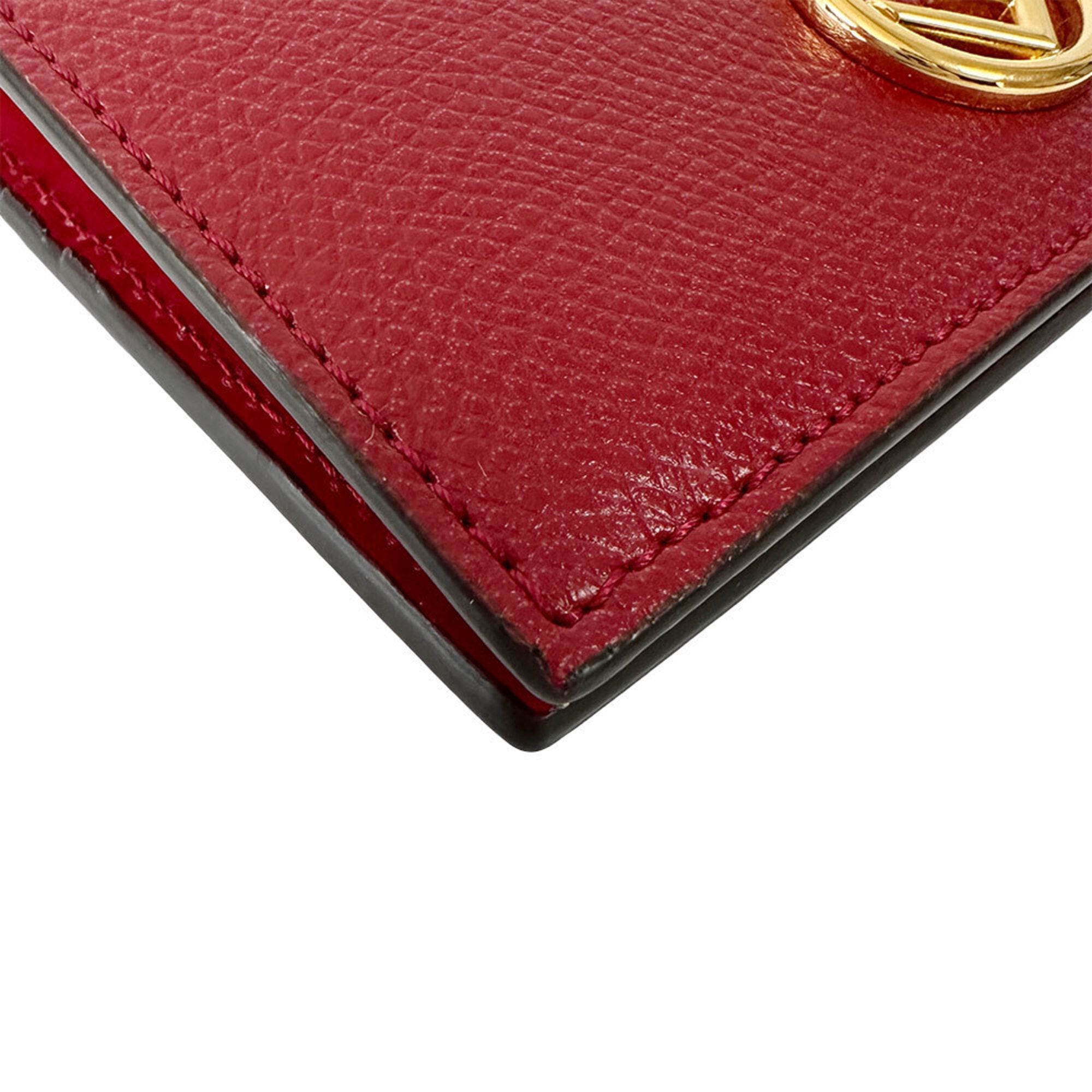 Fendi Red Color Leather Wallet (Bi-Fold) (Pre-Owned)
