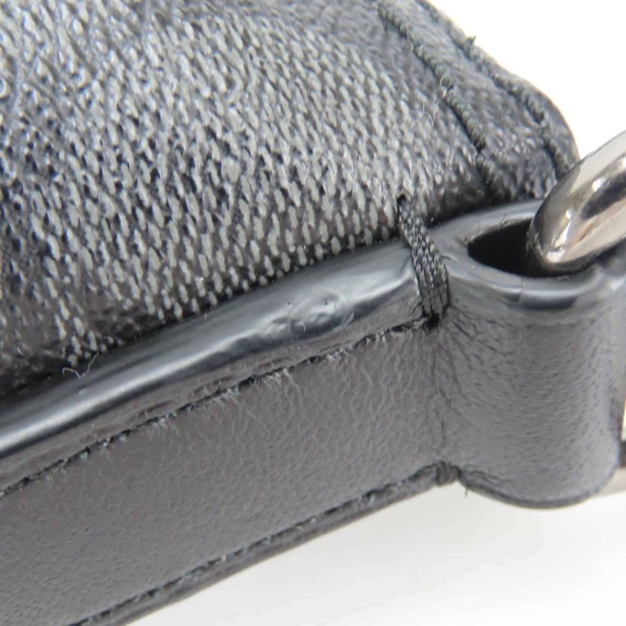 Coach Black Dark Gray Pvc Coated Canvas Leather Shoulder Bag (Pre-Owned)