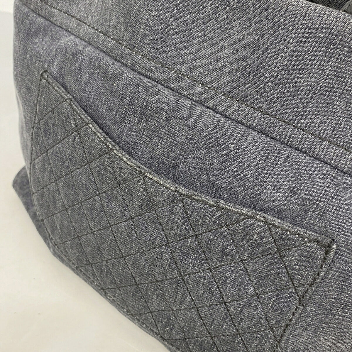 Chanel Gray Denim Handbag (Pre-Owned)