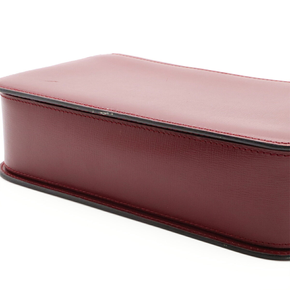 Cartier Bordeaux Red Color Leather Shoulder Bag (Pre-Owned)