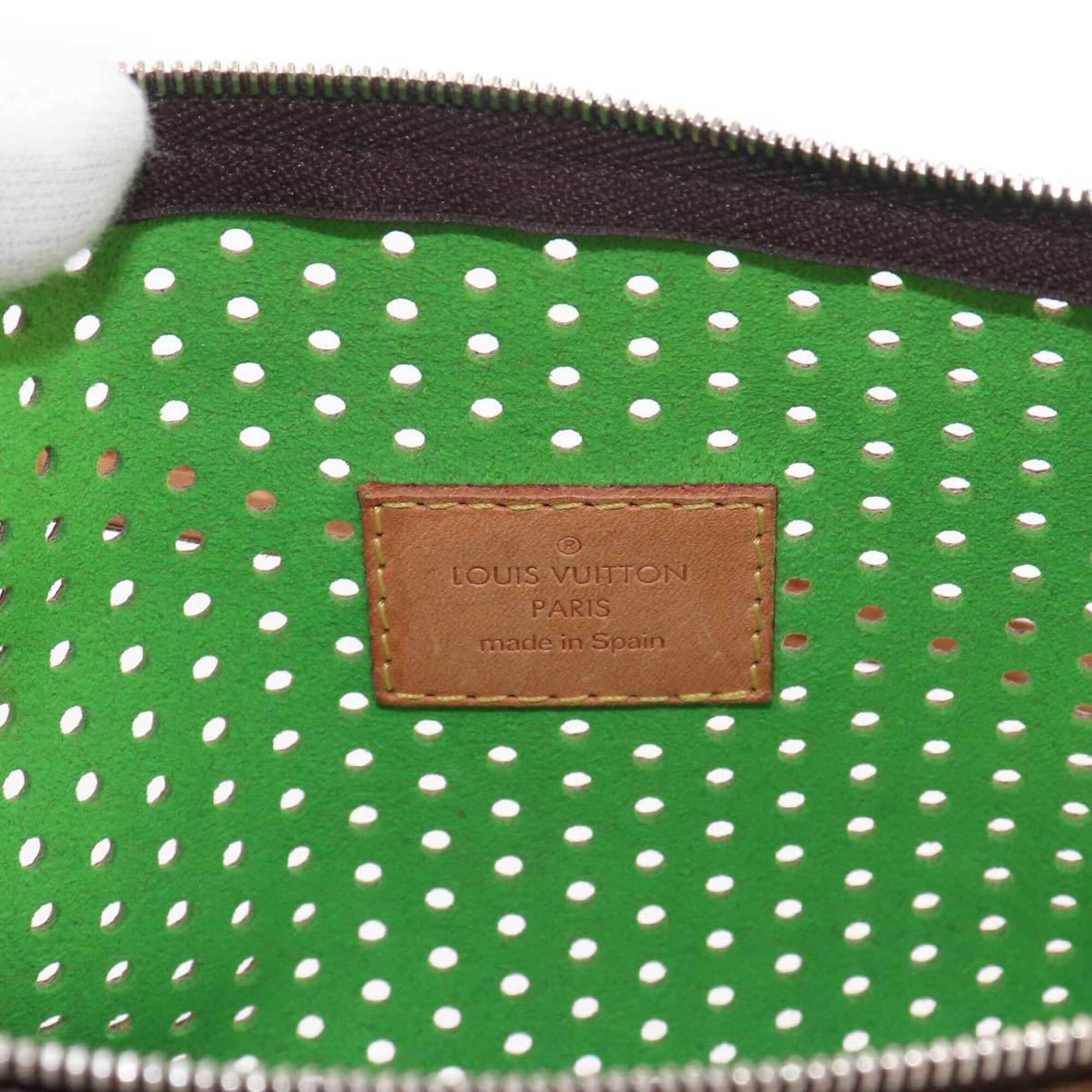 Louis Vuitton Monogram Vert Monogram Perforated Canvas Handbag Pochette (Pre-Owned)