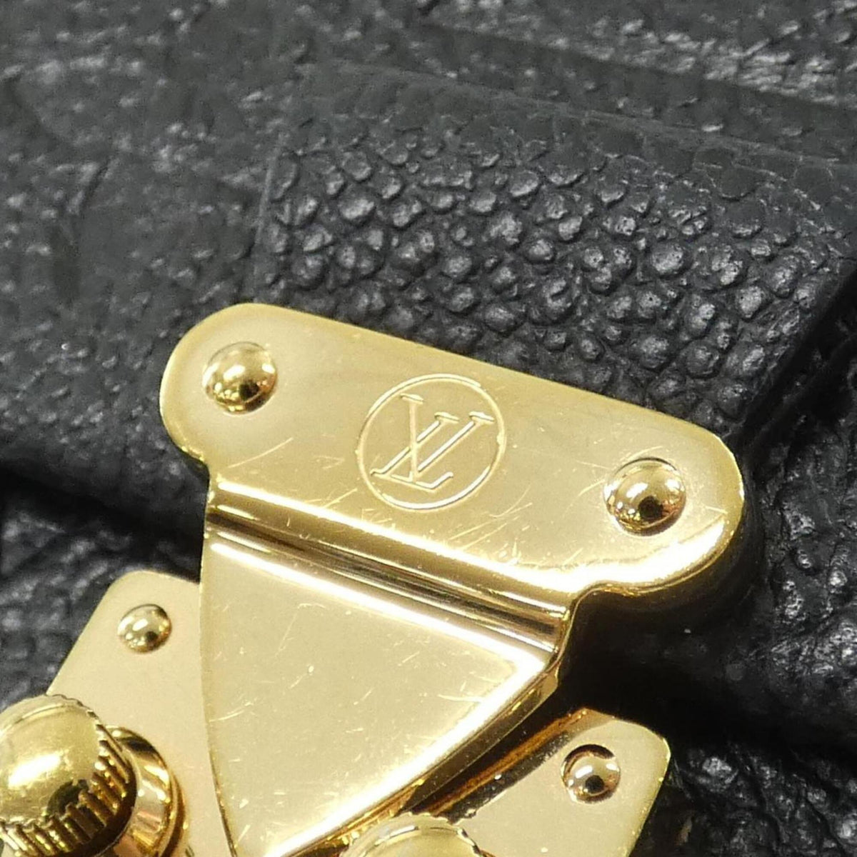 Louis Vuitton Black Leather Wallet (Tri-Fold) (Pre-Owned)