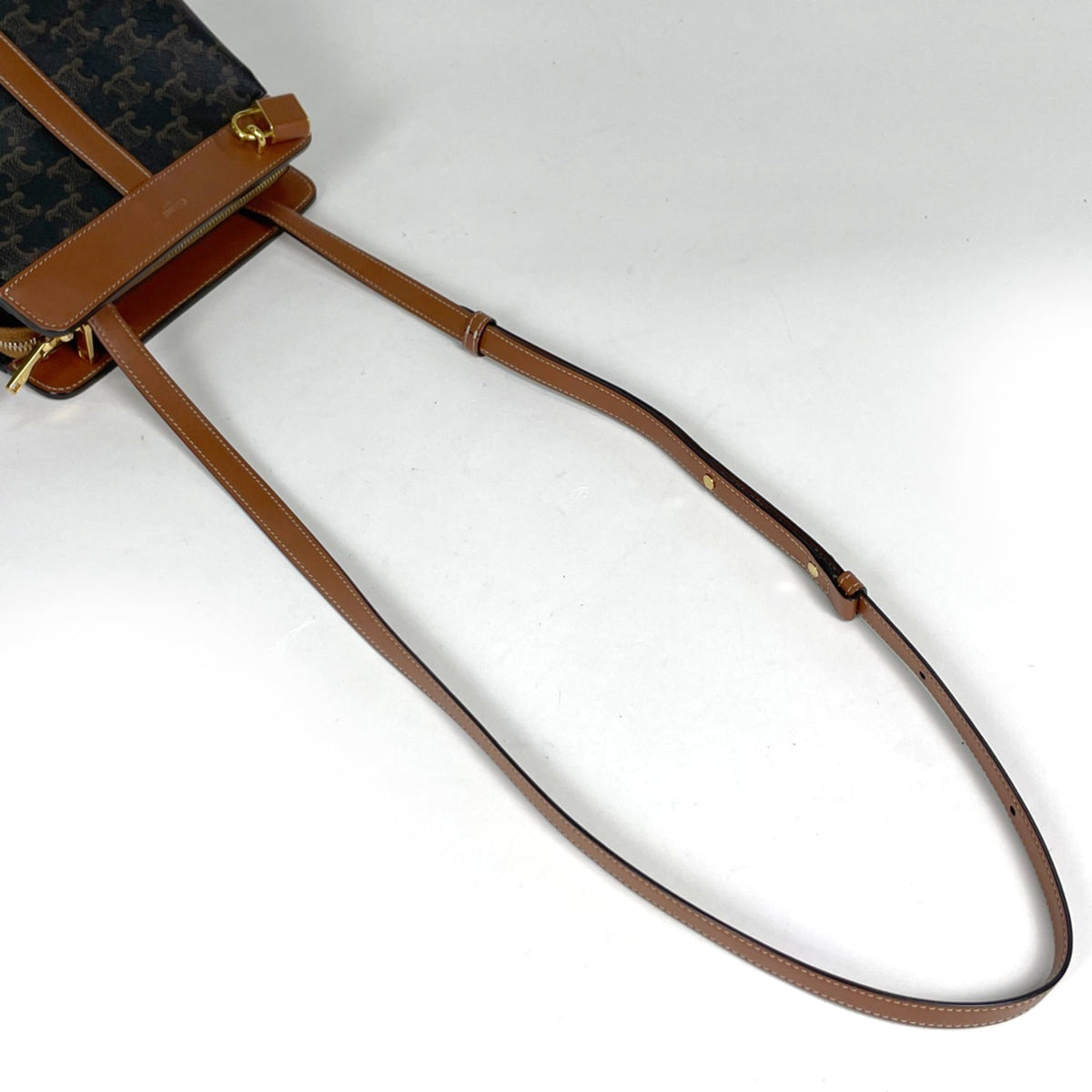 Celine Brown Coated Canvas Leather Shoulder Bag (Pre-Owned)