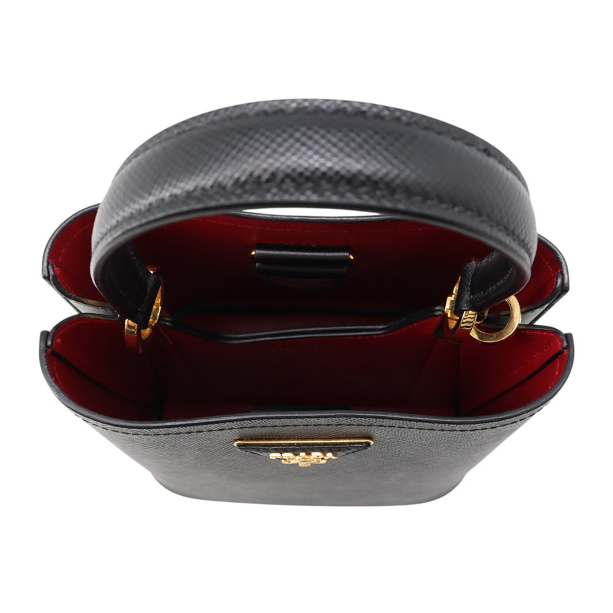 Prada Black Leather Handbag Shoulder Bag (Pre-Owned)