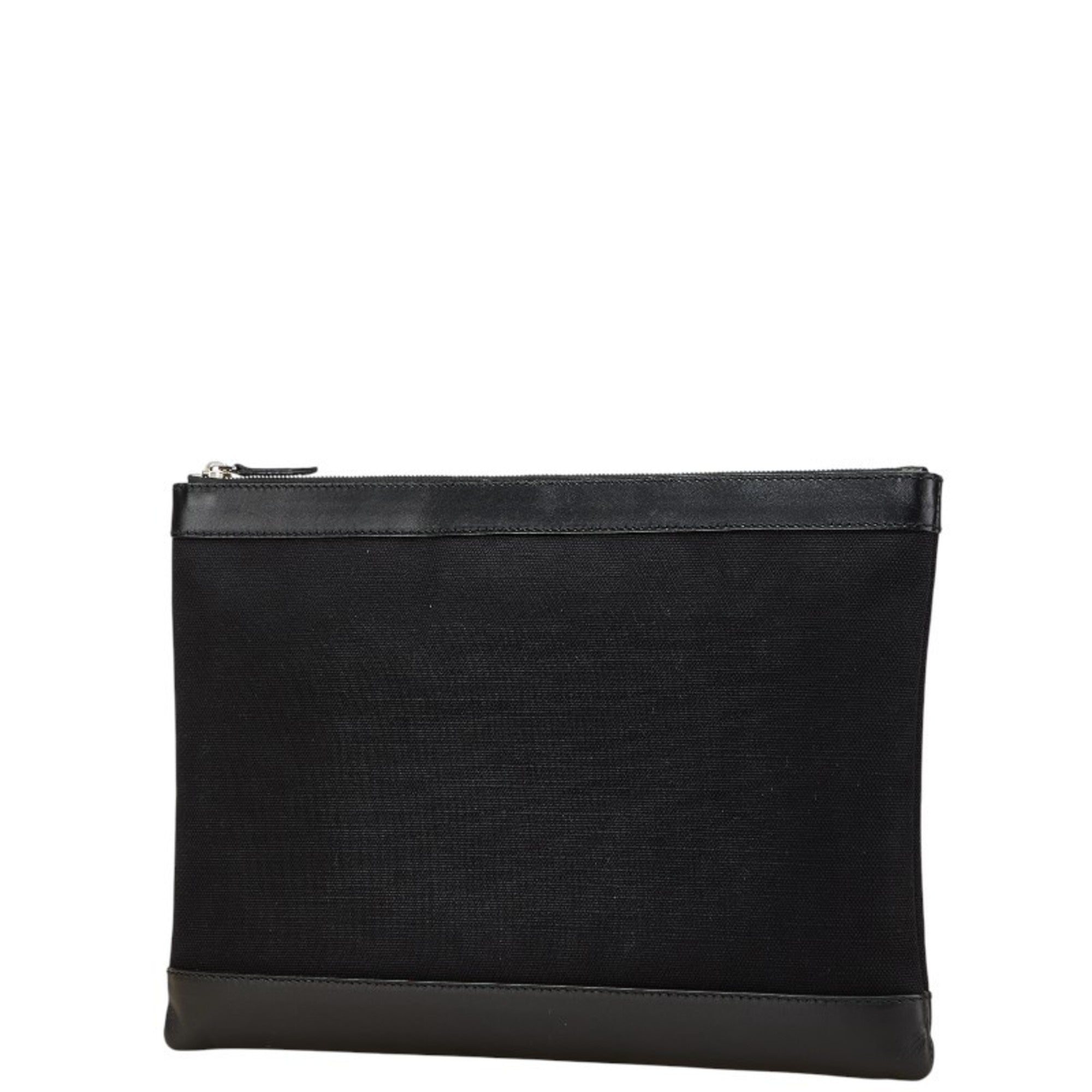 Balenciaga Black Canvas Leather Clutch Bag (Pre-Owned)