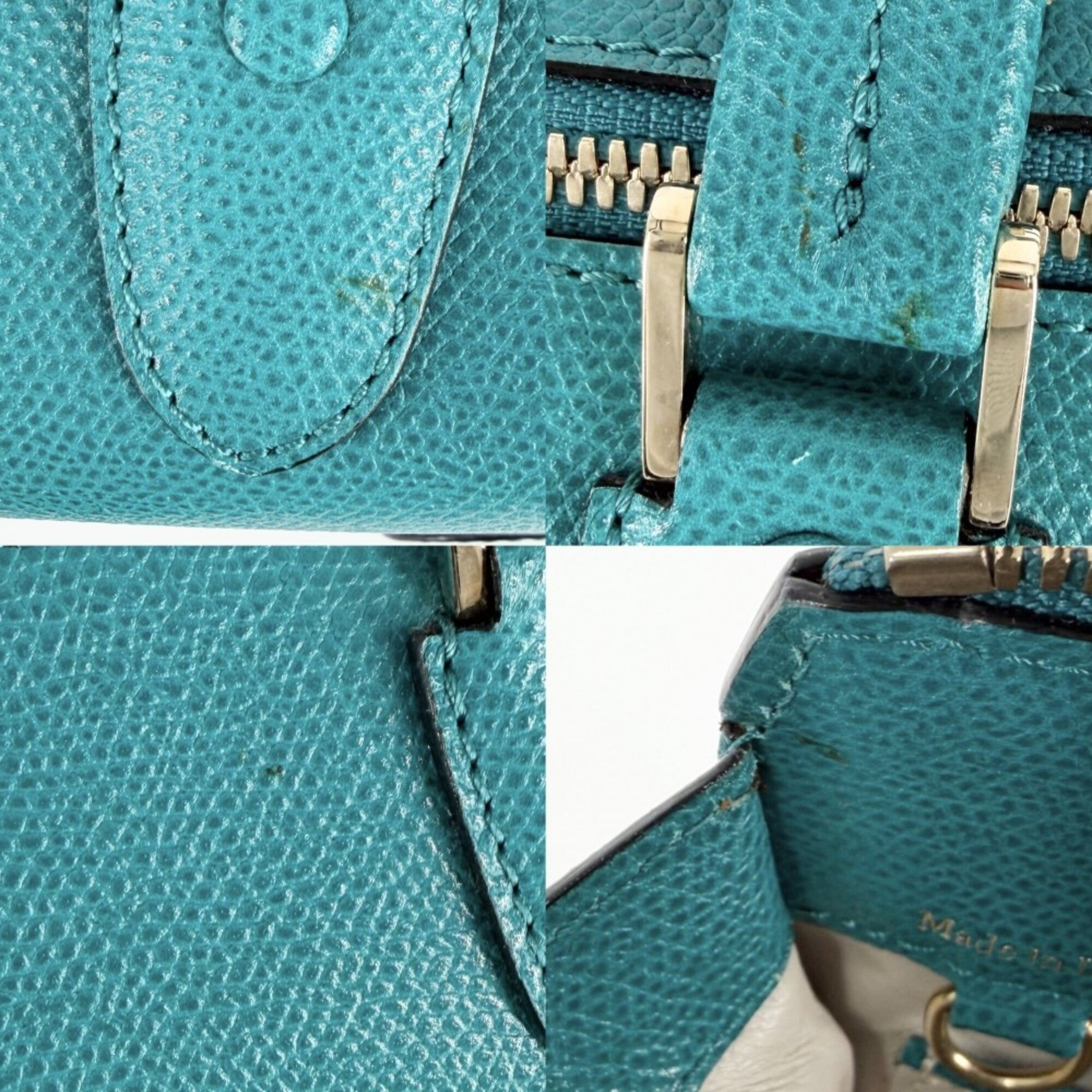 Valextra Green Leather Handbag (Pre-Owned)