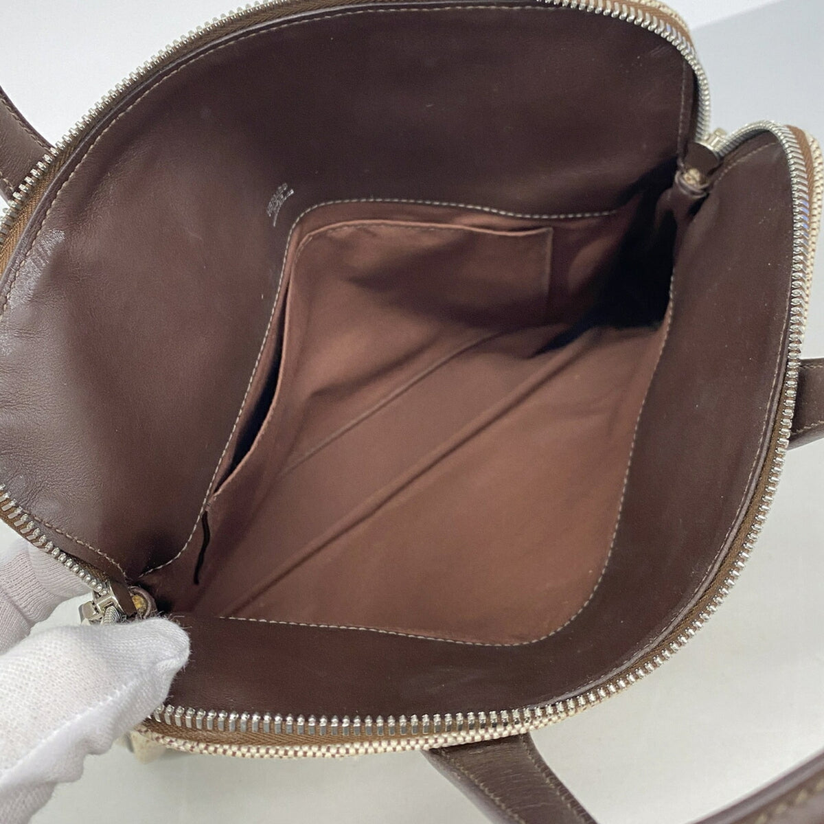 Hermes Brown Toile H Handbag (Pre-Owned)