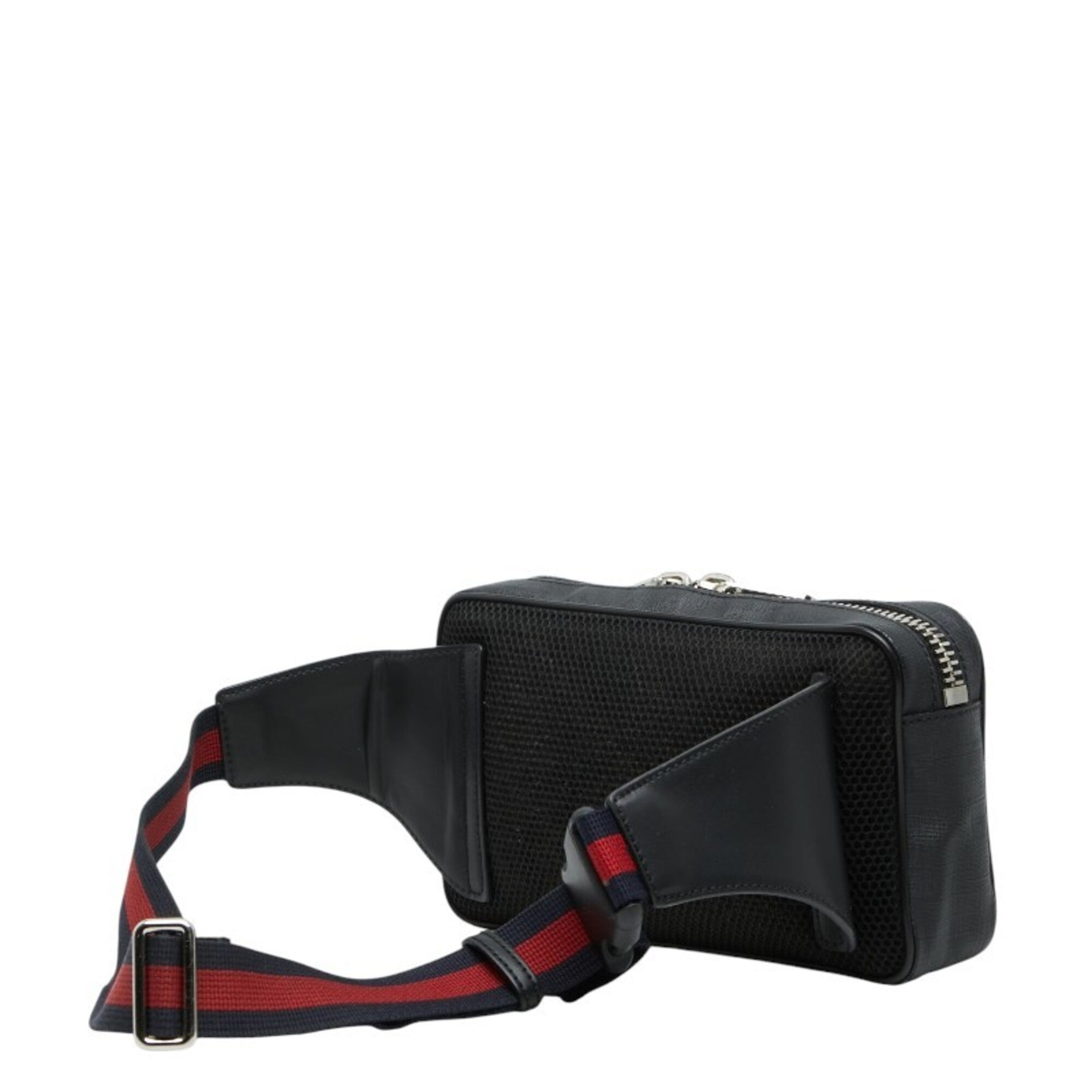 Gucci Black Gray Pvc Leather Fanny Pack (Pre-Owned)