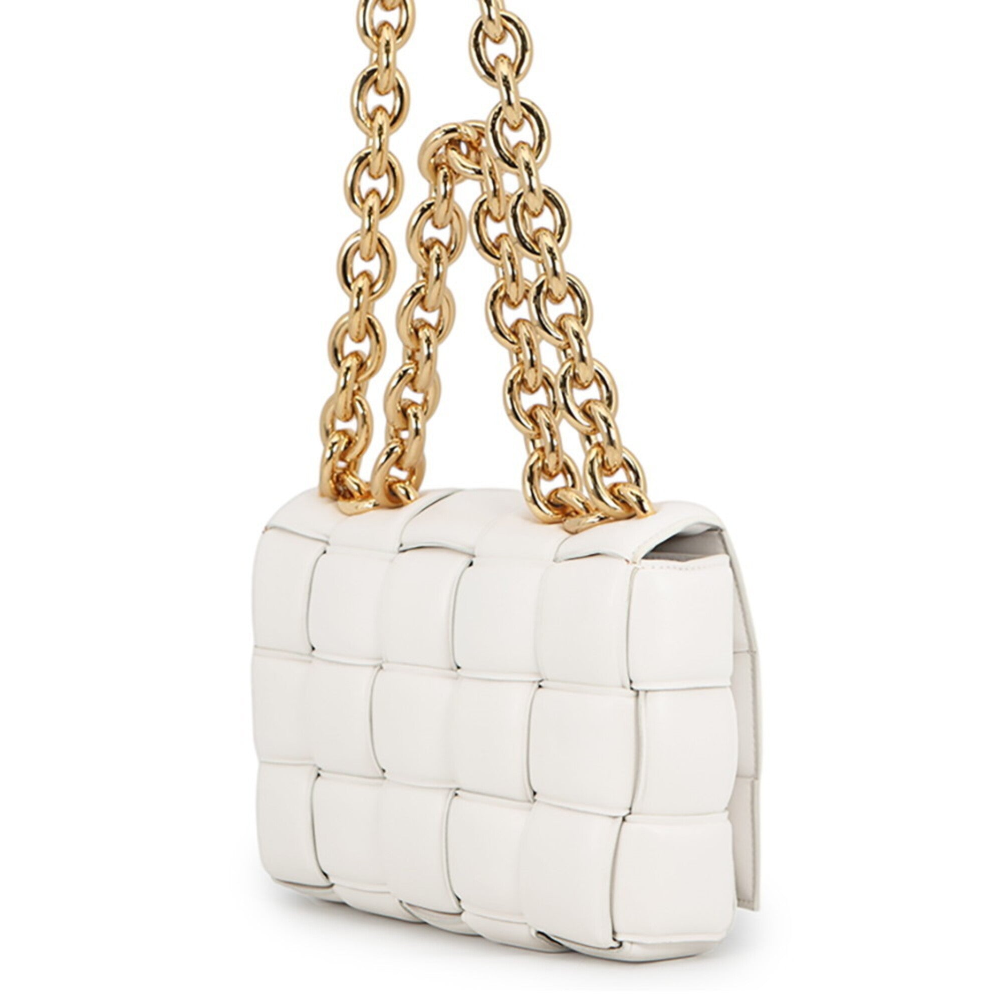 Bottega Veneta White Leather Handbag Shoulder Bag (Pre-Owned)