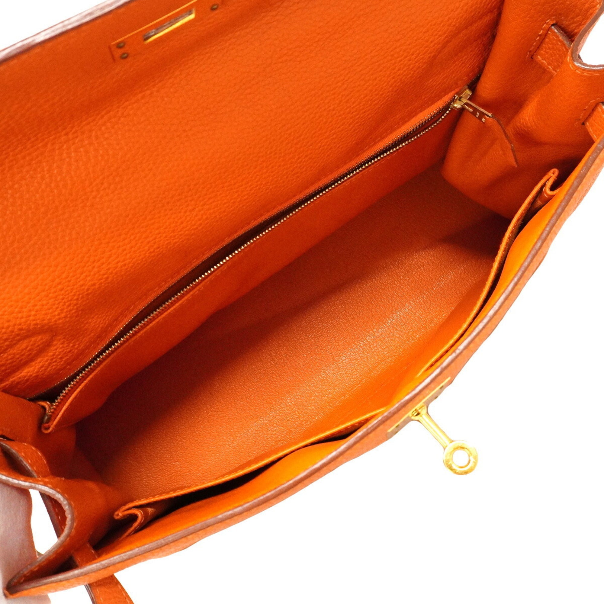 Hermes Orange Togo Leather Handbag (Pre-Owned)