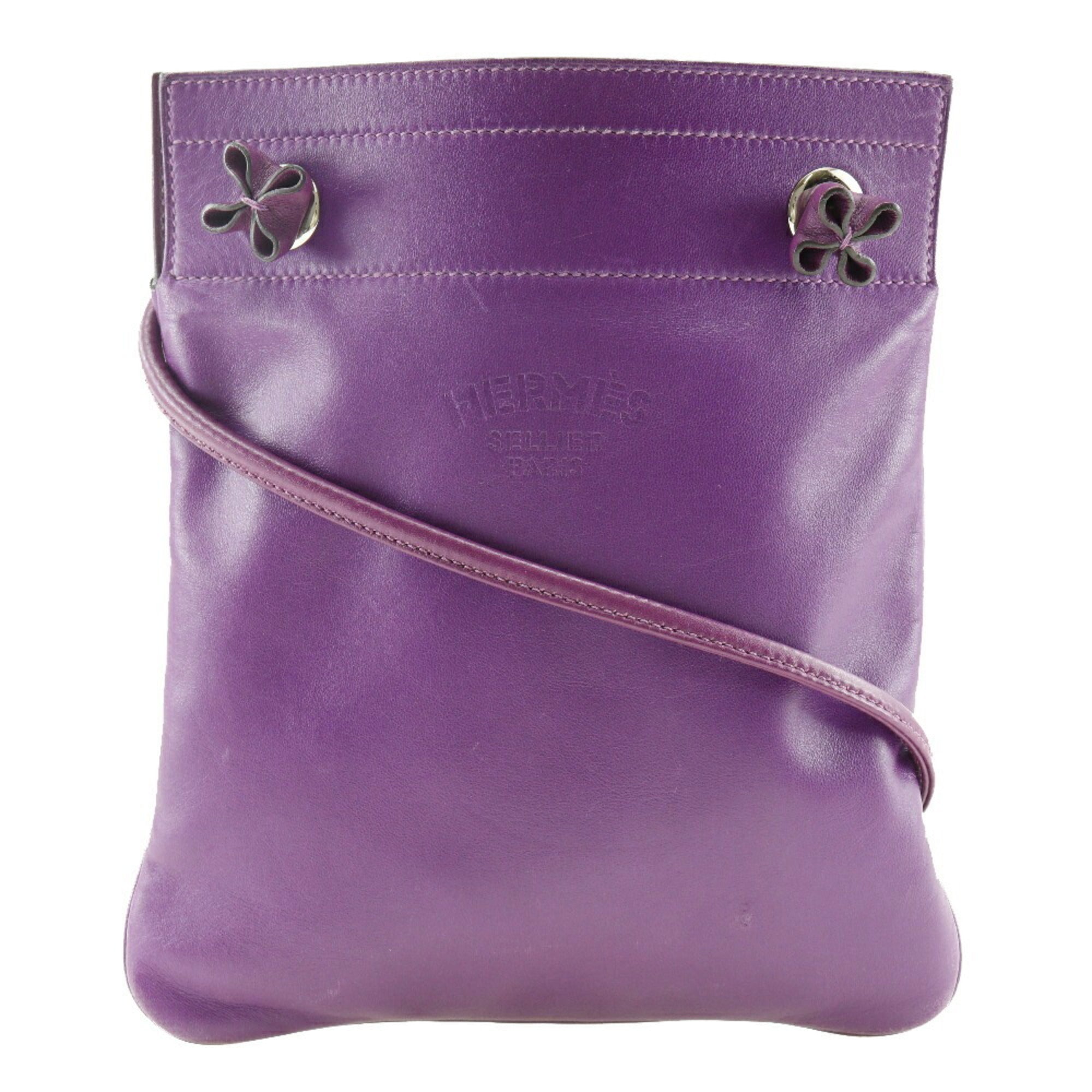 Hermes Purple Swift Leather Shoulder Bag (Pre-Owned)