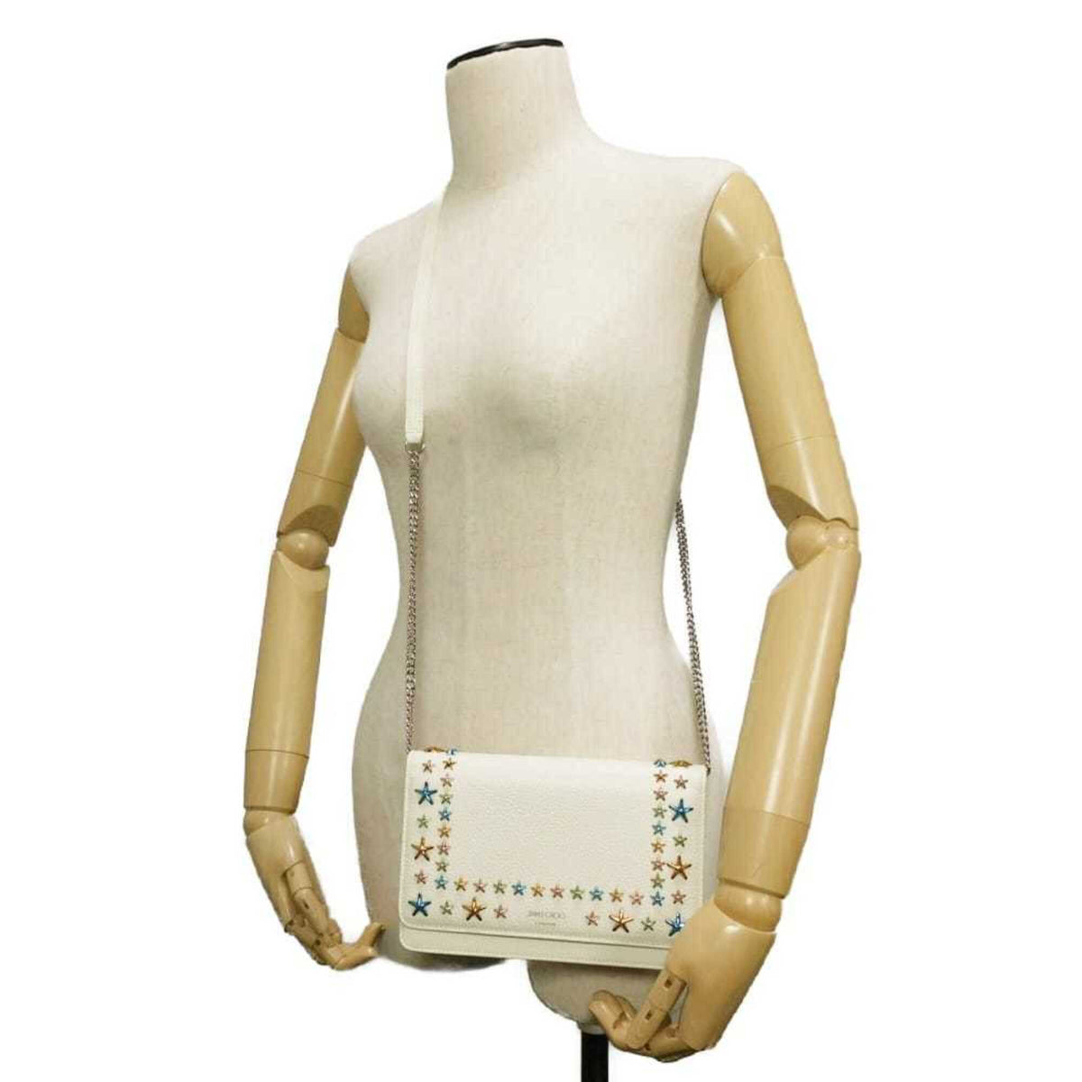 Jimmy Choo Ivory White Leather Shoulder Bag (Pre-Owned)