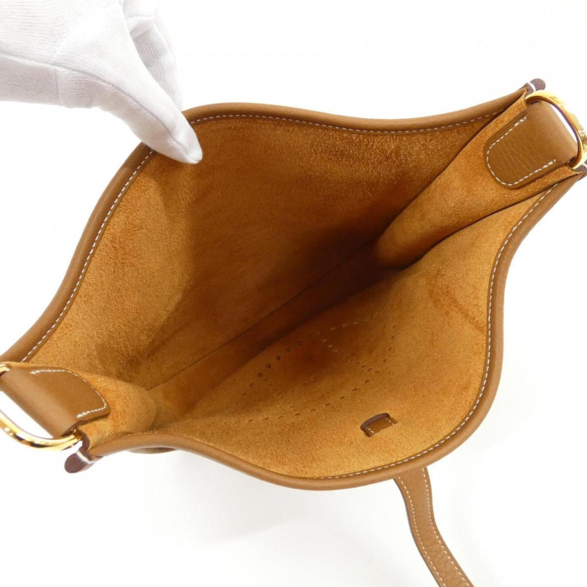 Hermes Brown Gold Brown Taurillon Clemence Leather Shoulder Bag (Pre-Owned)