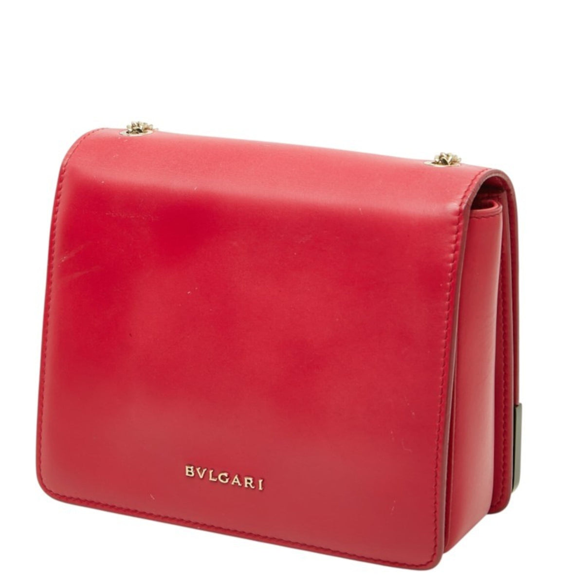 Bvlgari Pink Red Color Leather Shoulder Bag (Pre-Owned)