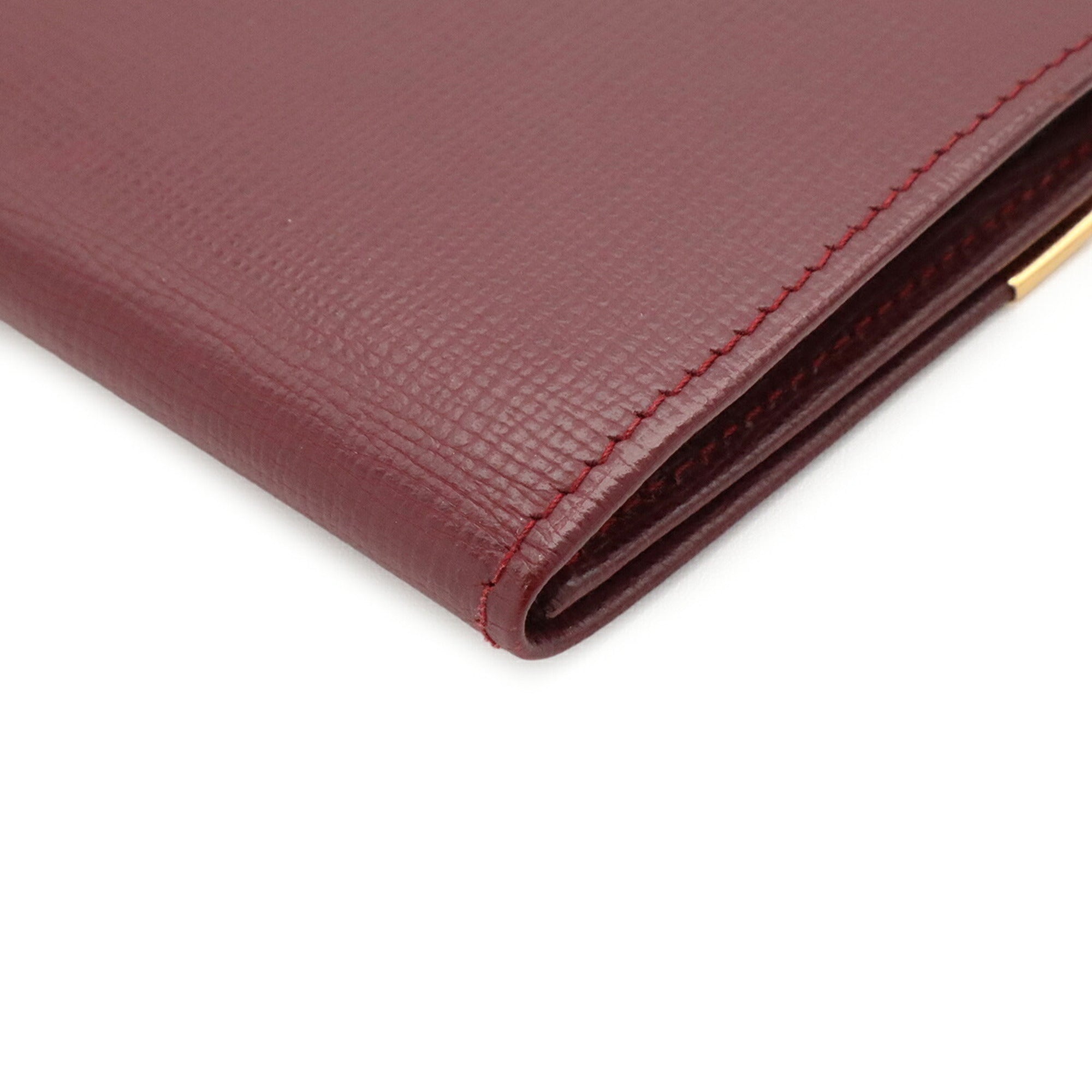 Cartier Bordeaux Leather Coin Purse/Coin Case (Pre-Owned)